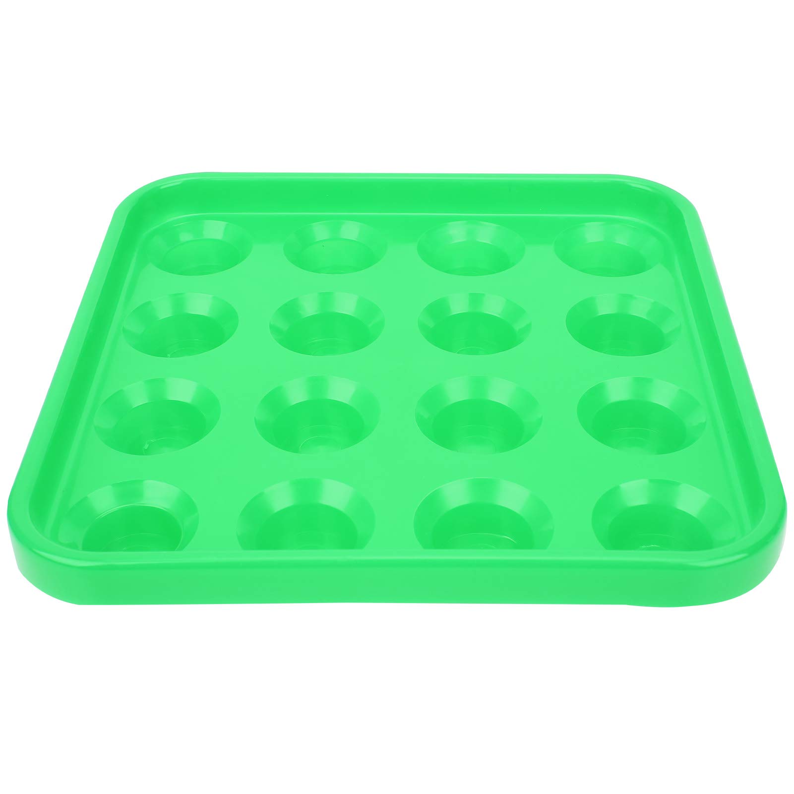 **16-Hole Plastic Billiard Ball Tray - Pool Ball Storage & Carrying Case for Billiards (Green) | Perfect for Home Game Rooms, Bars & Pool Halls**