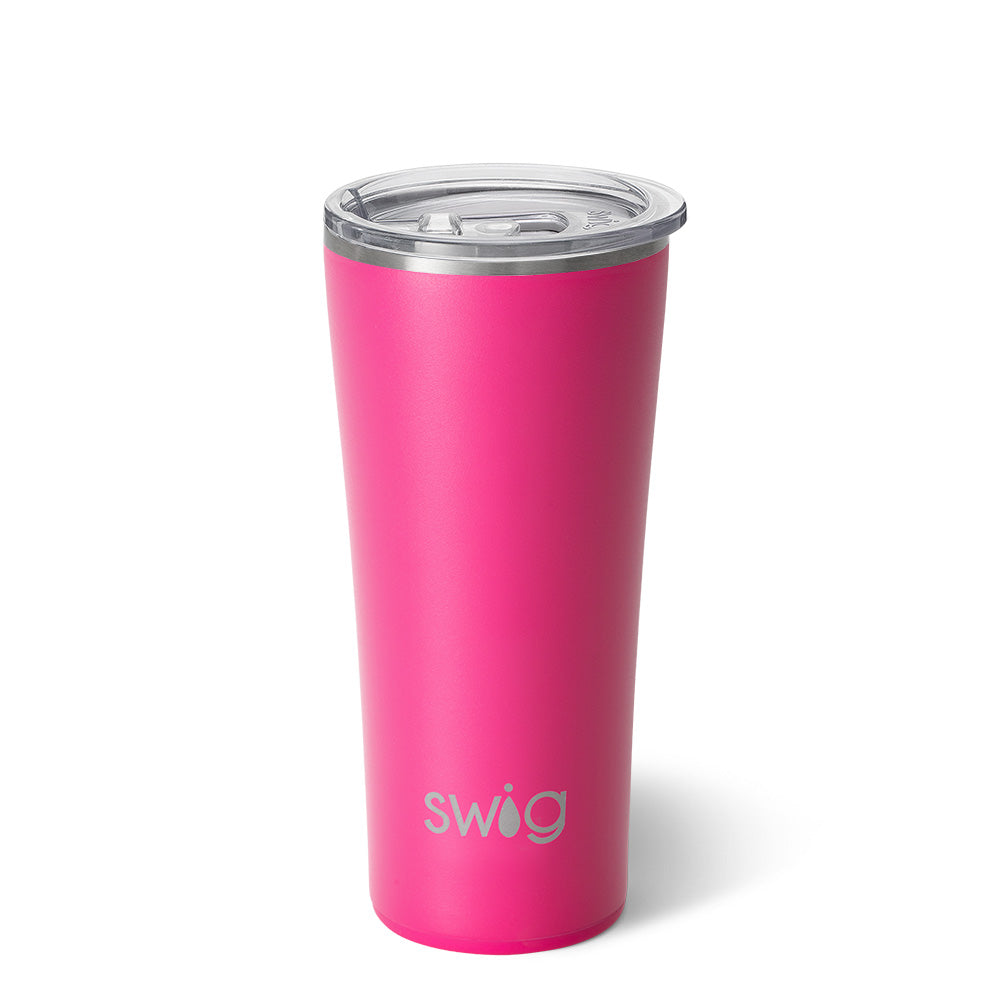 22oz Hot Pink Insulated Tumbler with Lid & Straw - Perfect for Coffee, Tea & Cold Drinks at Home, Office or Gym