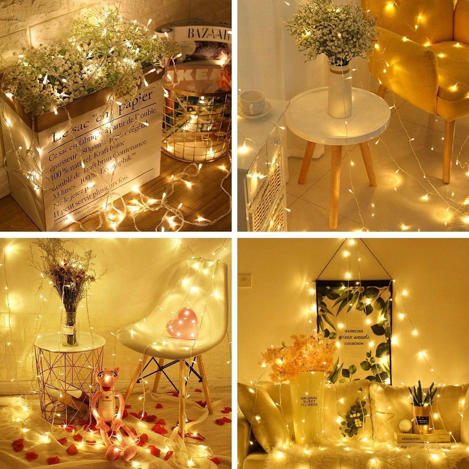 Quntis 500 LED Christmas String Lights 328ft, Waterproof Fairy Lights for Outdoor/Indoor - Home, Wedding, Party Decor