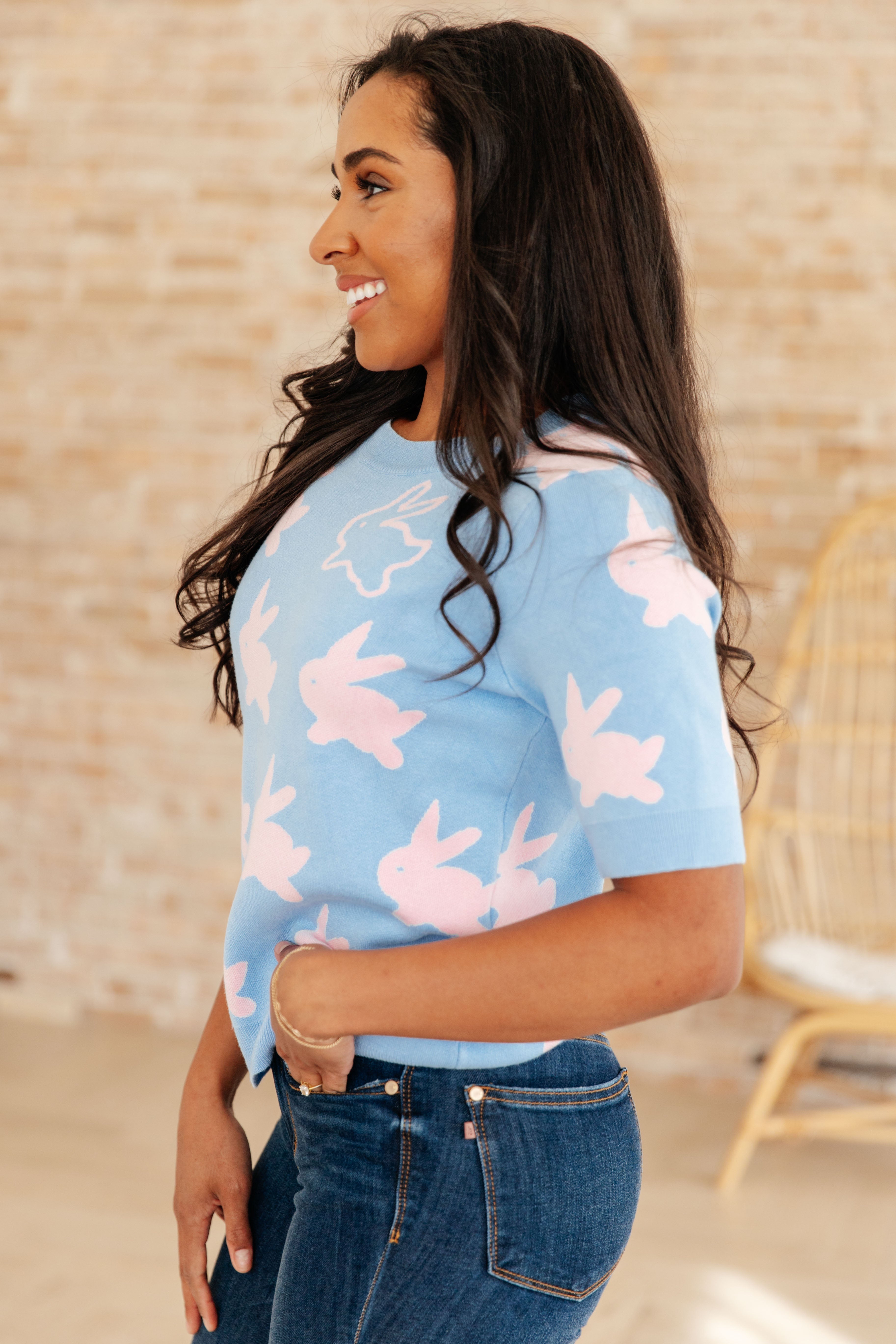 Miss Cottontail Half Sleeve Knit Sweater for Women - Cozy Fall & Winter Pullover - Perfect for Casual Outings, Office Wear & Coffee Dates