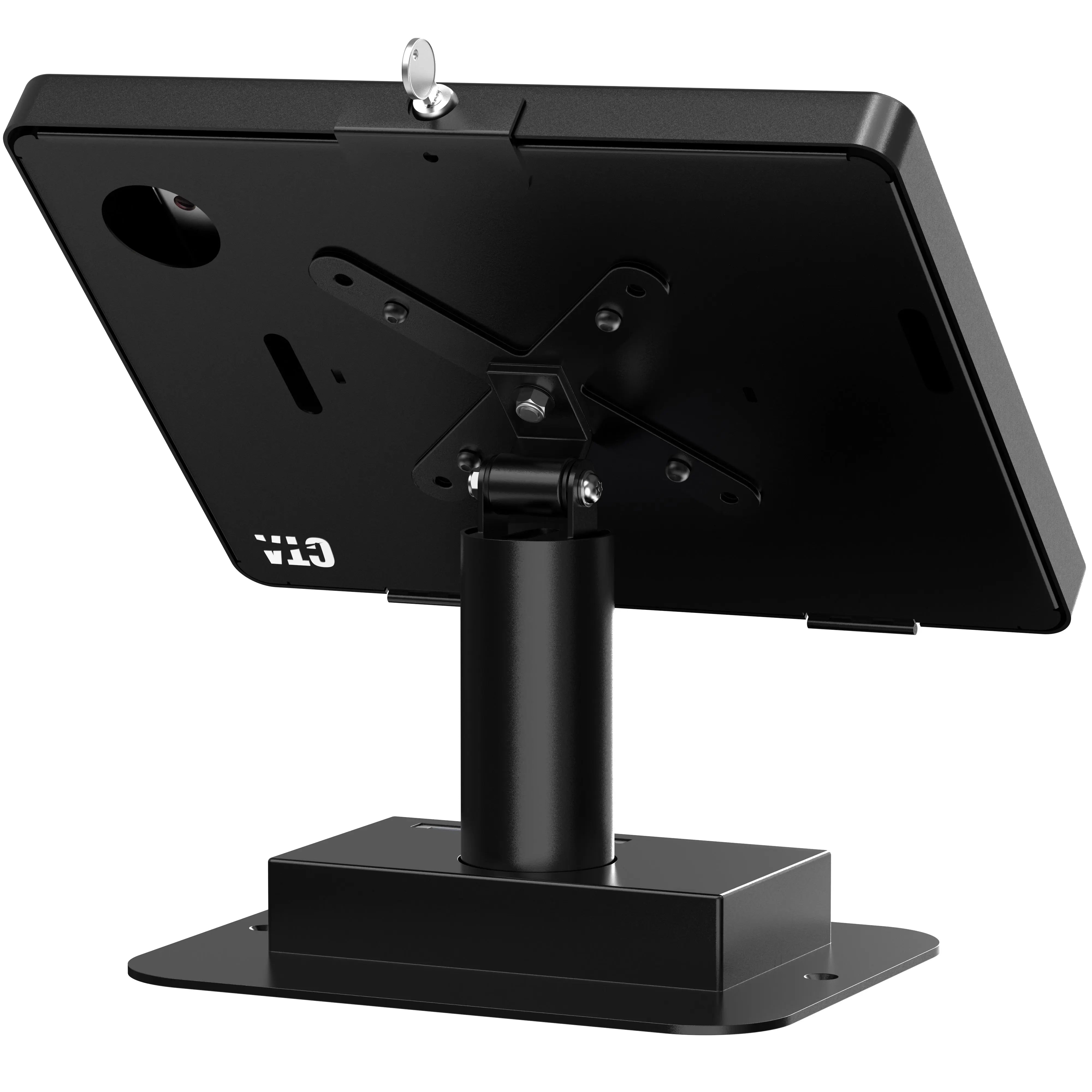 Universal Desk Mount with Secure Enclosure for iPad, Tablet & Laptop - Perfect for Home Office, Gaming & Workspace Organization