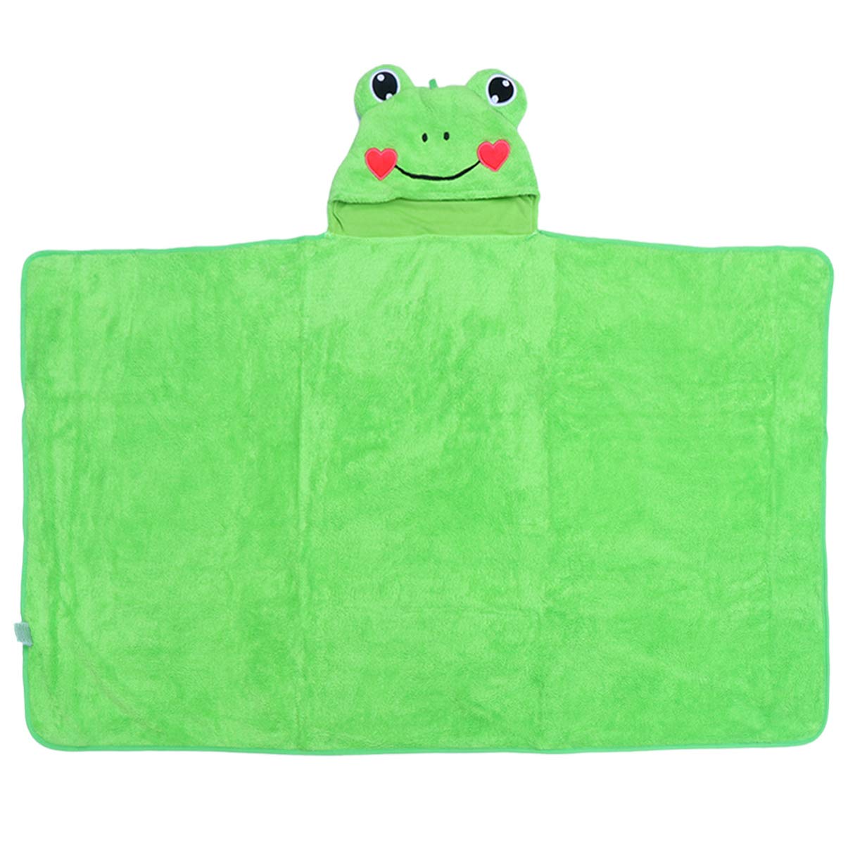 **Healifty Soft Baby Bath Towel - Cartoon Cute Hooded Bathrobe & Wrap for Newborns, Infants & Toddlers - Light Green - Perfect for Post-Bath, Swimming & Spa Time**