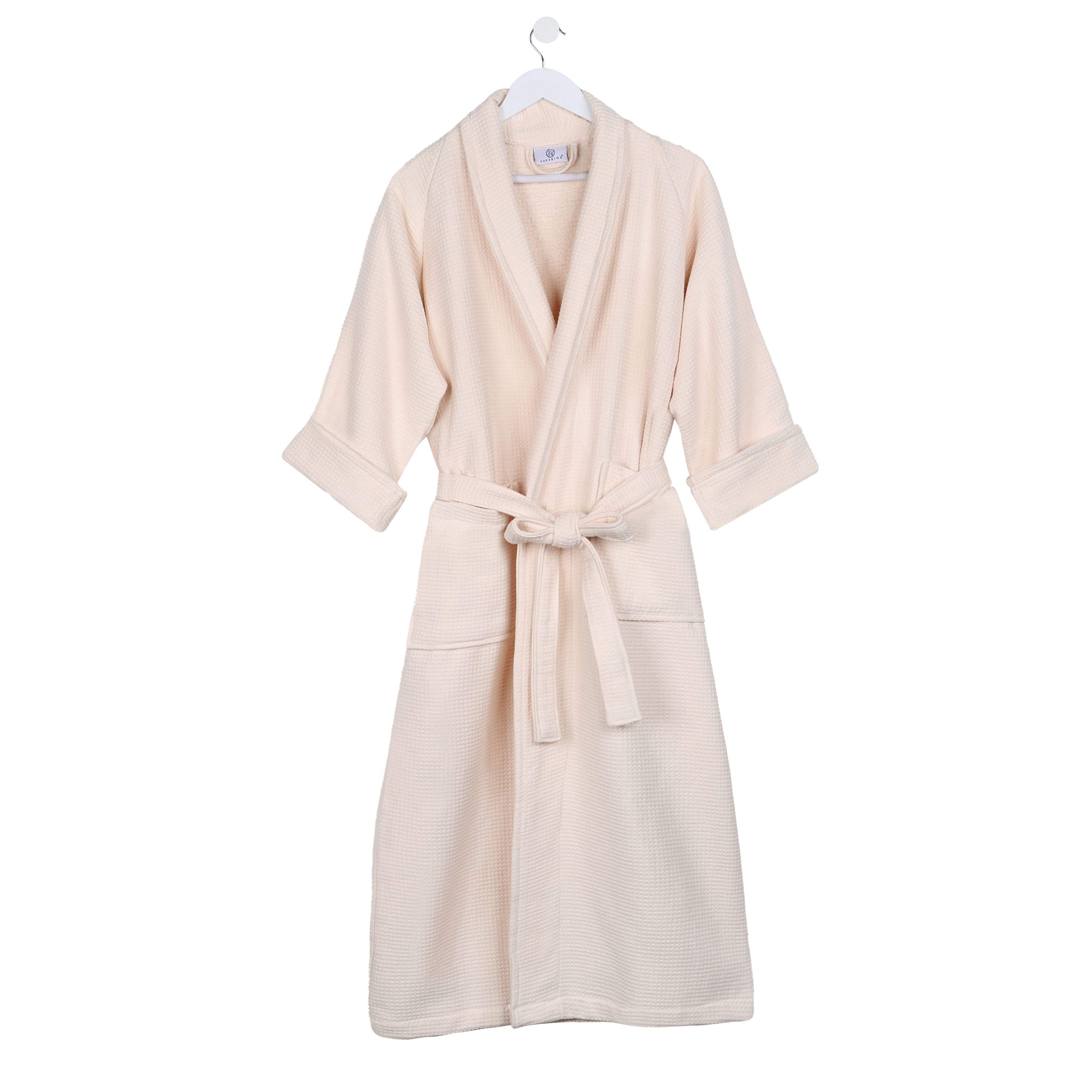 Premium Waffle Weave Cotton Bathrobe - Ultra Soft, Lightweight & Oversized Unisex Robe for Men & Women | Perfect for Spa, Lounge & Post-Shower Comfort
