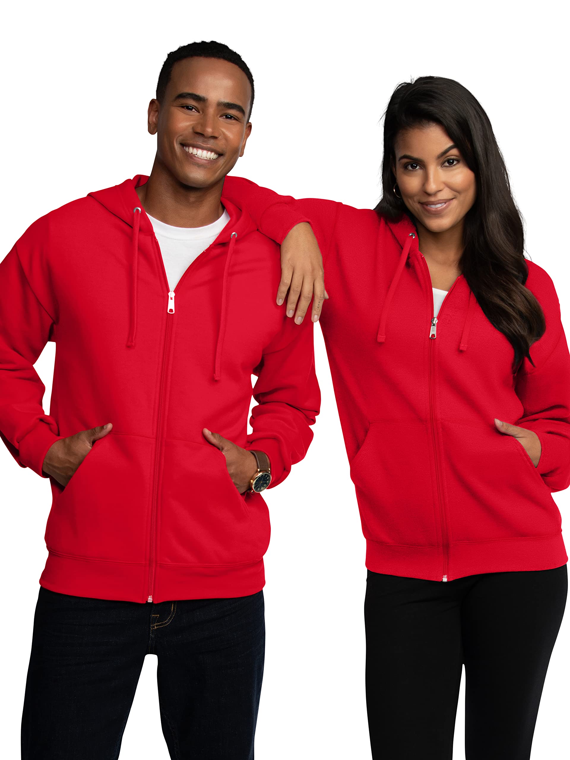 Fruit of the Loom Unisex Adult EverSoft Fleece Full Zip Hoodie Sweatshirt - Cozy & Warm Pullover for Men & Women - Perfect for Casual Wear, Outdoor Activities & Lounge