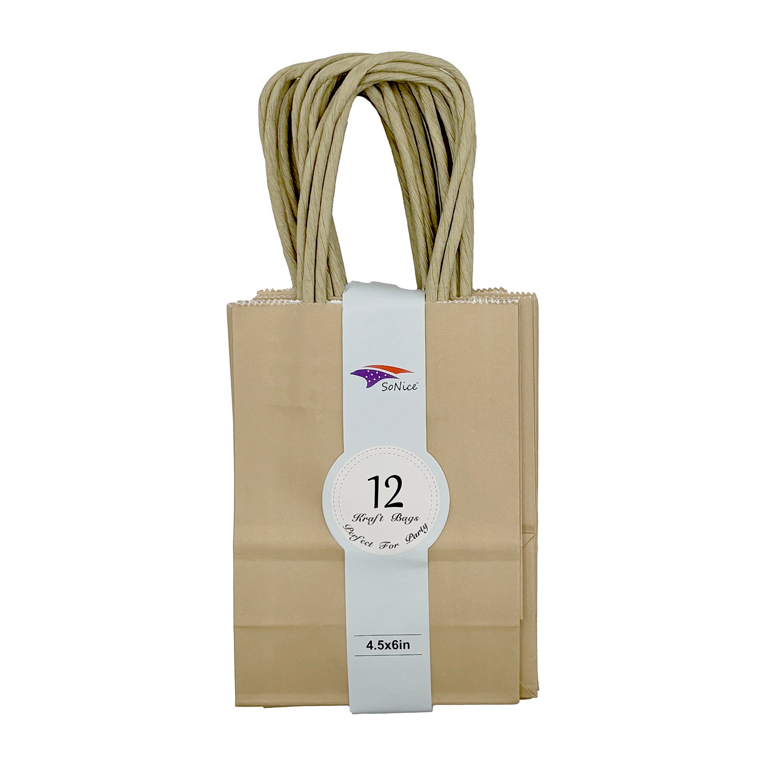 Premium Kraft Paper Bags 4.5x6 Inches - Gold Gift Bags (12 Pack) for Party Favors, Wedding Decorations & Small Business Packaging