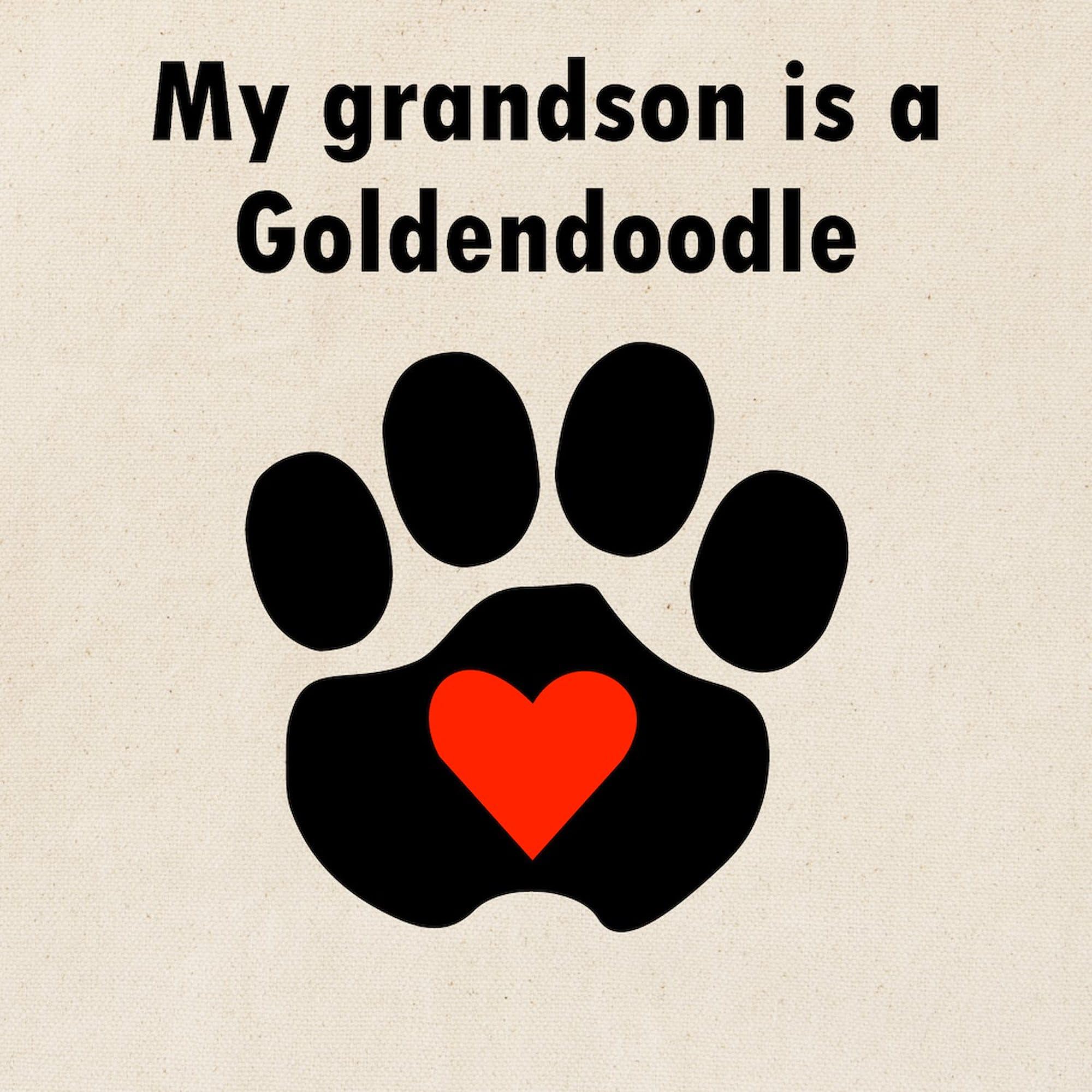 My Grandson Is A Goldendoodle - Natural Canvas Tote Bag | Reusable Grocery Shopping Bag for Dog Lovers, Grandparents & Pet Owners | Perfect for Groceries, Beach Trips & Dog Park Outings