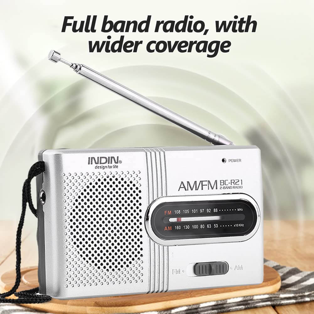 Portable AM/FM Battery Operated Mini Radio with Telescopic Antenna - Built-in Speaker & 3.5mm Headphone Jack - High-Performance Receiver for Camping, Travel & Emergency Use