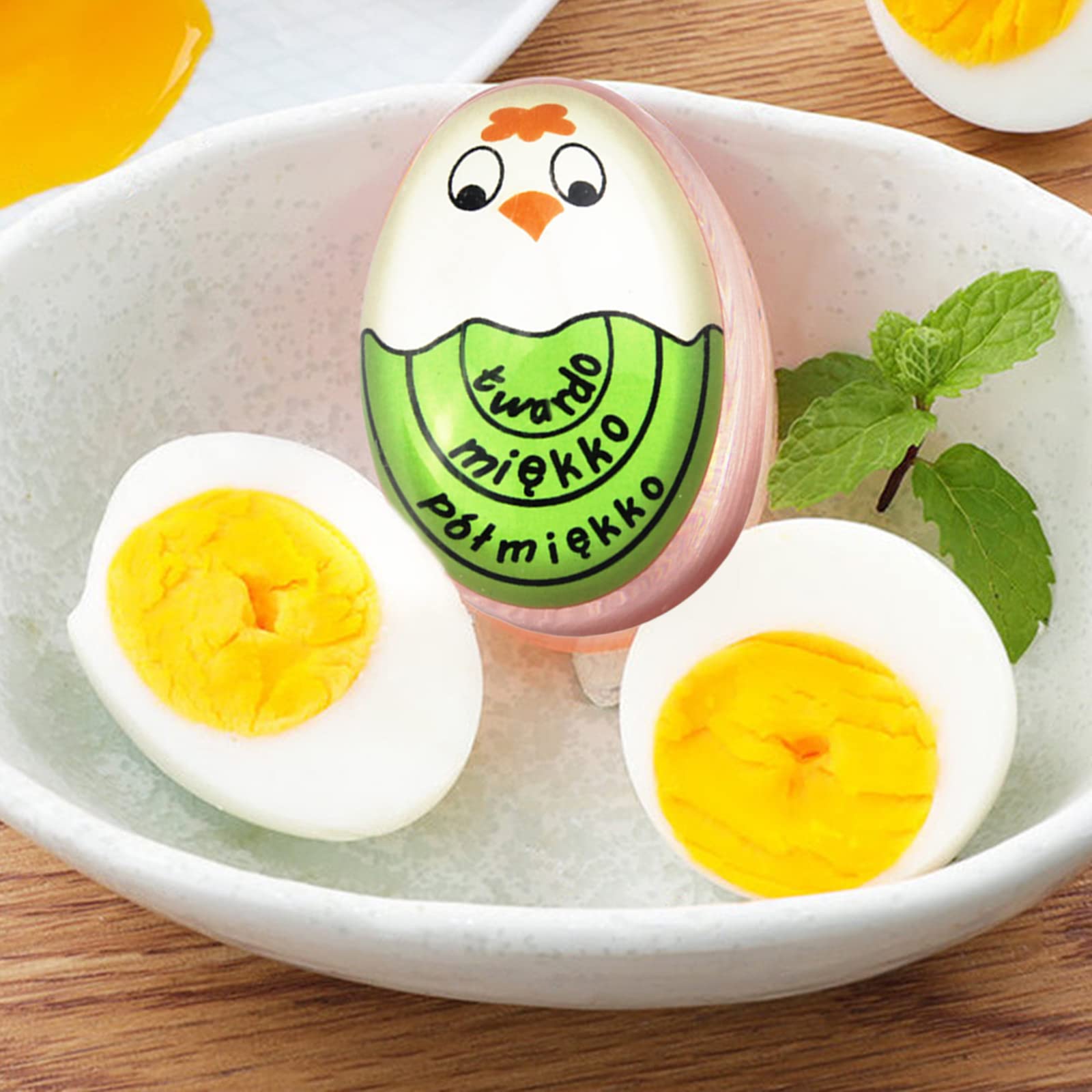 2-Piece Color Changing Egg Timer for Perfect Hard, Medium, Soft Boiled Eggs - Kitchen Cooking Tool for Breakfast, Meal Prep & Camping (2 Colors)