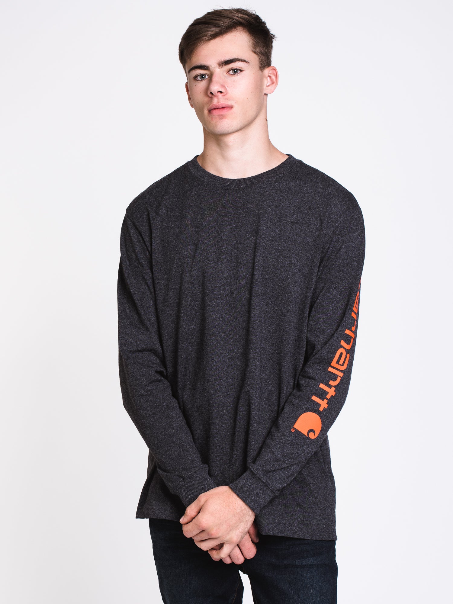 Carhartt Signature Long Sleeve T-Shirt for Men - Durable Workwear & Casual Wear - Perfect for Construction, Outdoor Activities & Everyday Use