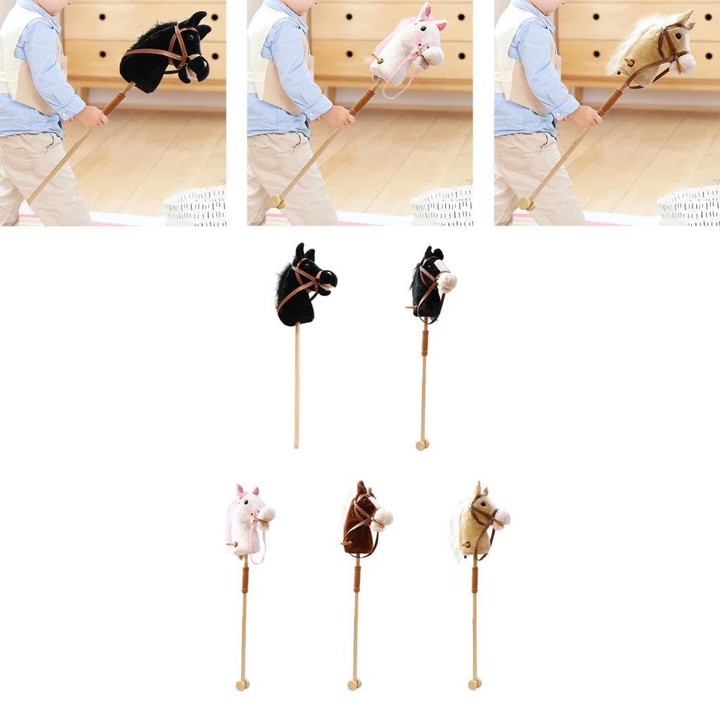 Realistic Sound Stick Horse Riding Toy for Kids - Black Hobby Horse with Neighing Sounds | Perfect for Pretend Play, Outdoor Fun, and Birthday Gifts for Boys & Girls