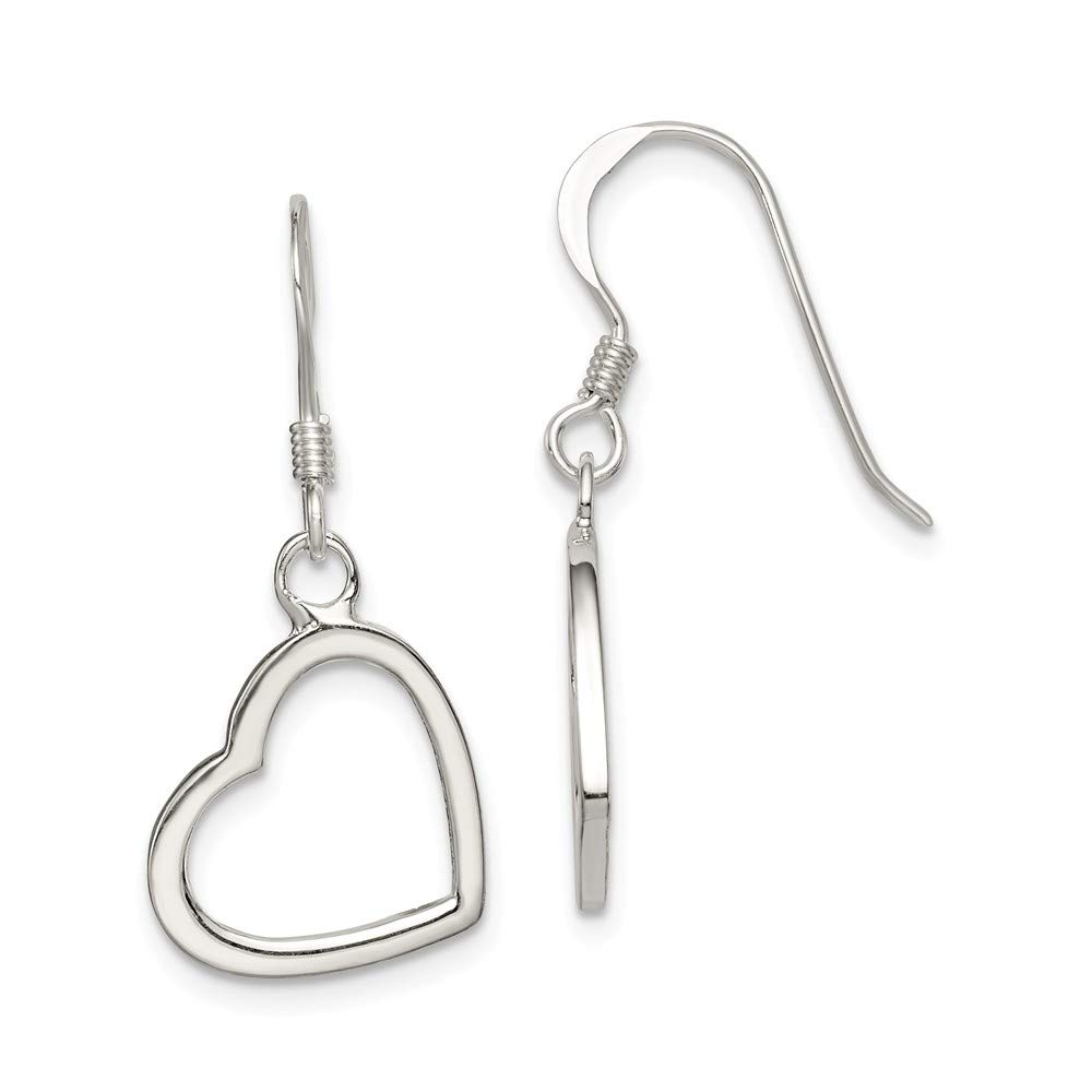 Sterling Silver Heart Dangle Earrings for Women - Elegant 925 Silver Jewelry Gift for Her - Perfect for Valentine's Day, Anniversary & Special Occasions