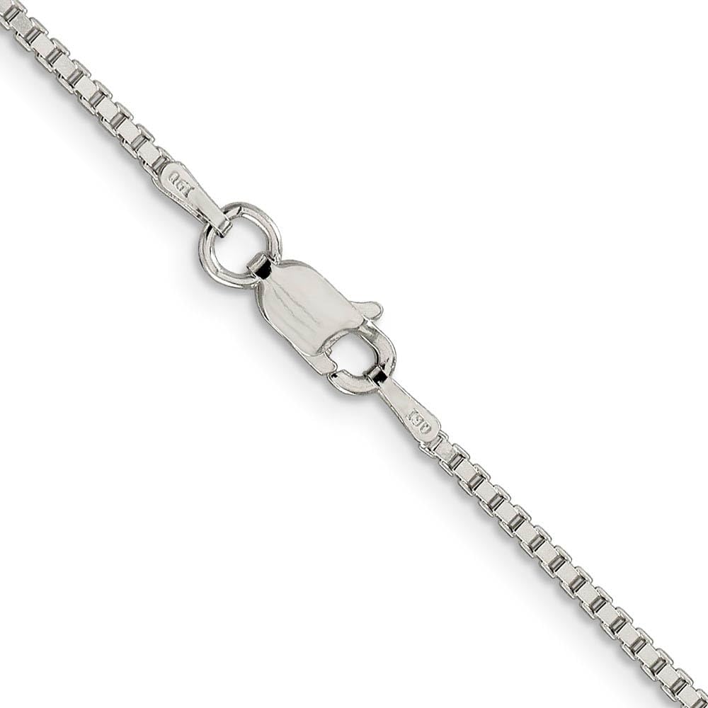 1.5mm Sterling Silver Box Chain Necklace - Dainty Black Bow Pendant Jewelry for Women | Perfect for Everyday Wear, Gifts & Special Occasions