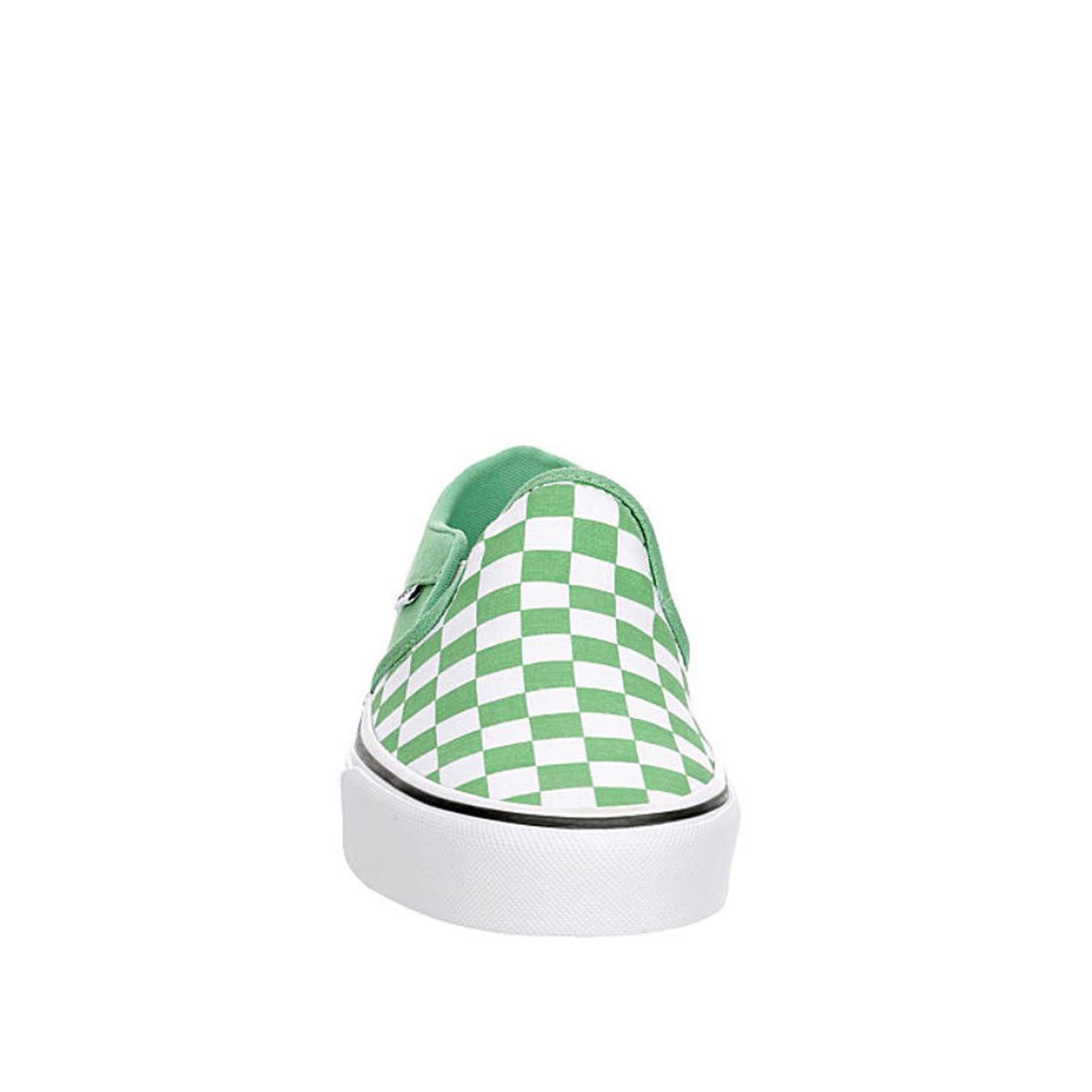 Vans Unisex Asher Checkerboard Slip-On Sneakers - Summer Green | Classic Checkerboard Design | Comfortable Casual Shoes for Men & Women | Perfect for Streetwear, Skateboarding & Everyday Wear
