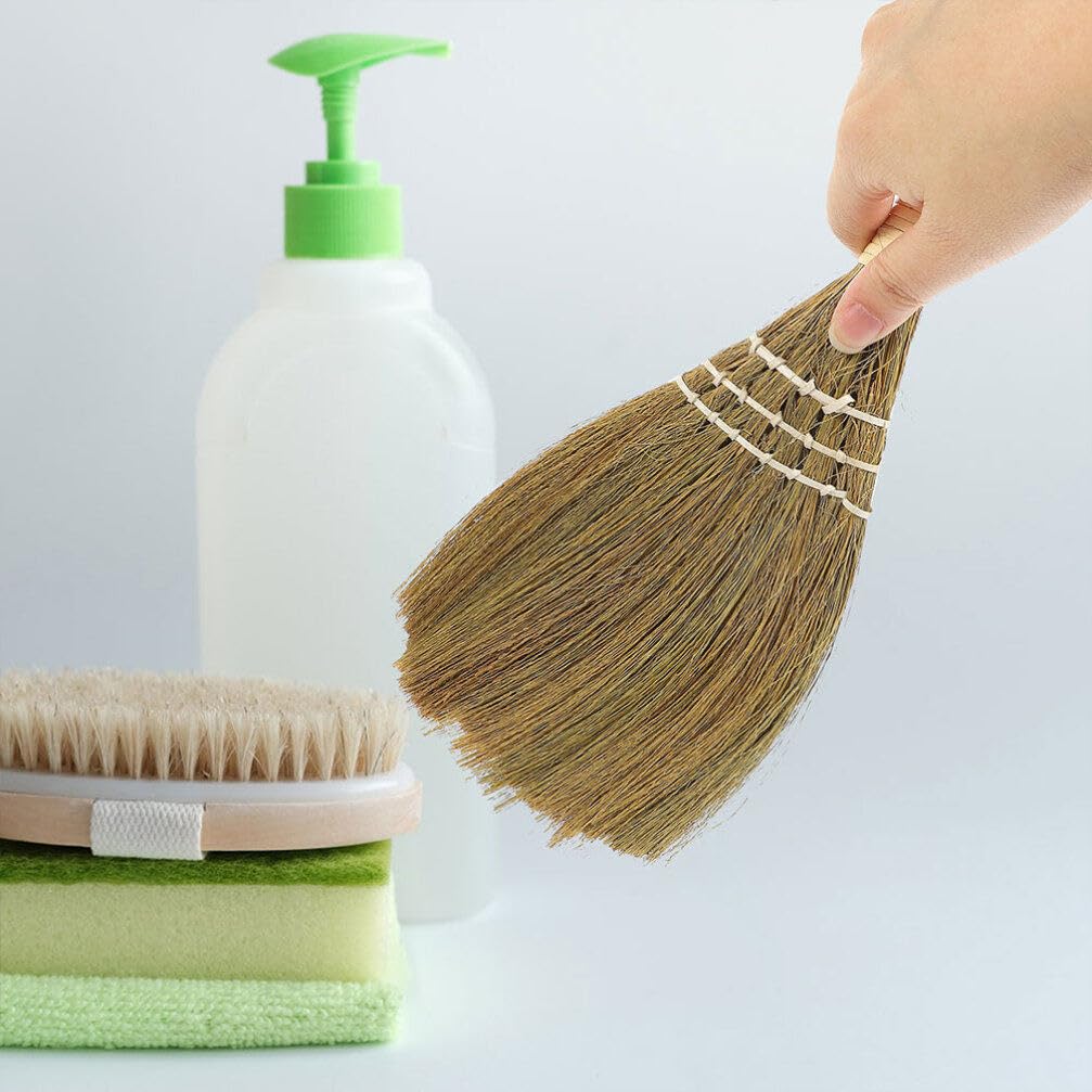 3-Piece Mini Cleaning Broom Set - Small Hand Broom & Dustpan for Kitchen, Desk, Home - Portable Straw Broom for Dust Removal, Quick Cleanup - Ideal for Countertops, Tables, and Tight Spaces