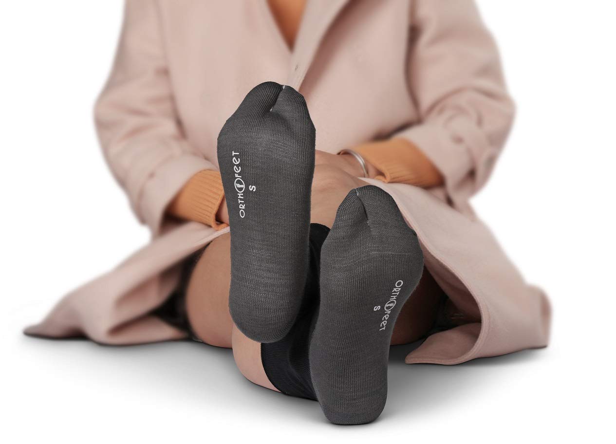 Orthofeet Bunion Relief Socks for Women & Men - 3 Pack Non-Binding Diabetic Socks with Arch Support & Toe Comfort - Ideal for Plantar Fasciitis, Arthritis & Sensitive Feet (Home, Work, Travel)