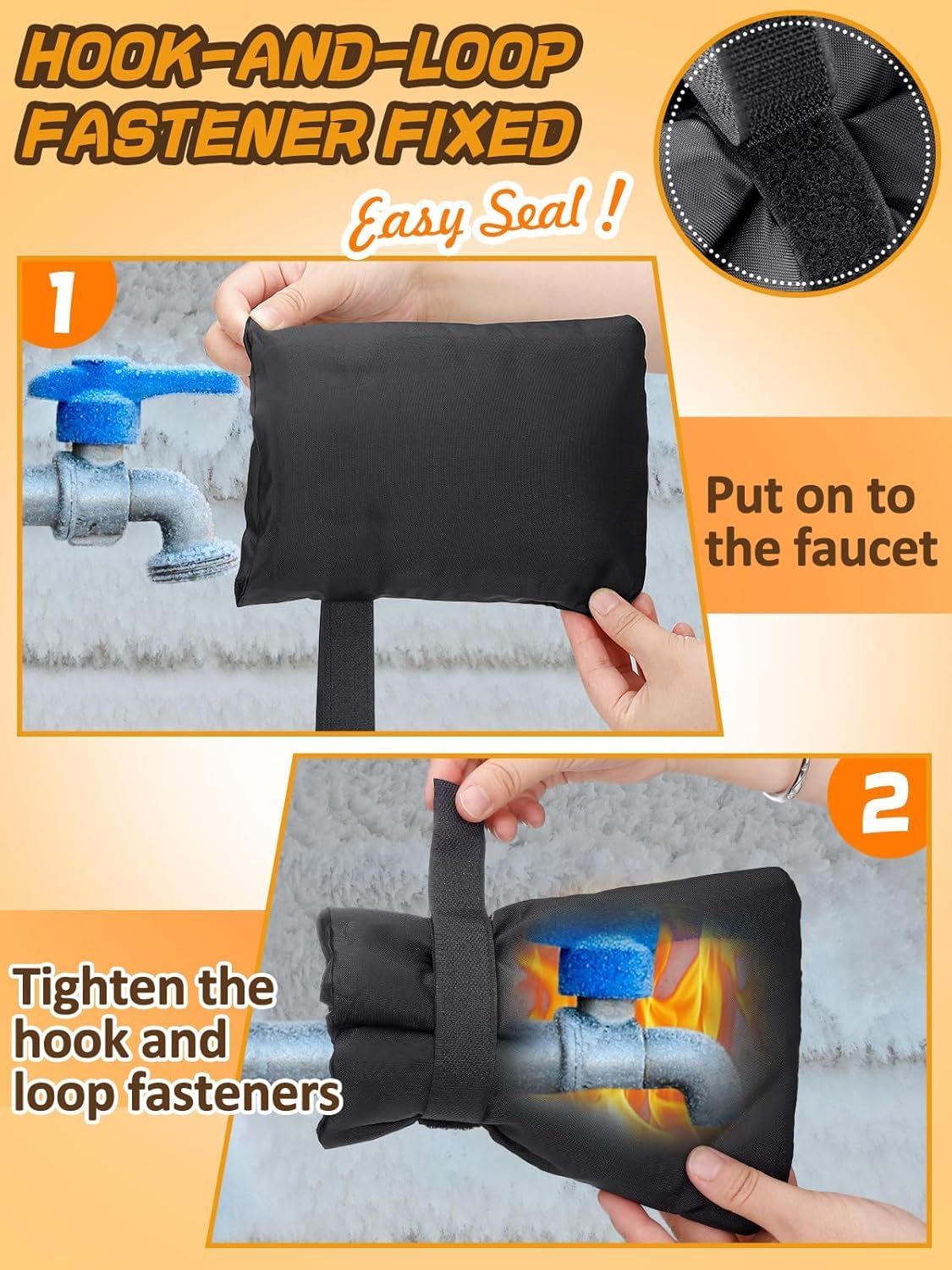 **4-Pack Thickened 8x6in Outdoor Faucet Covers for Winter - Insulated Freeze Protection, Waterproof Garden Spigot Covers for Hose Bibs | Perfect for Winterizing Outdoor Faucets, Pipes & Preventing Frozen Water Damage**