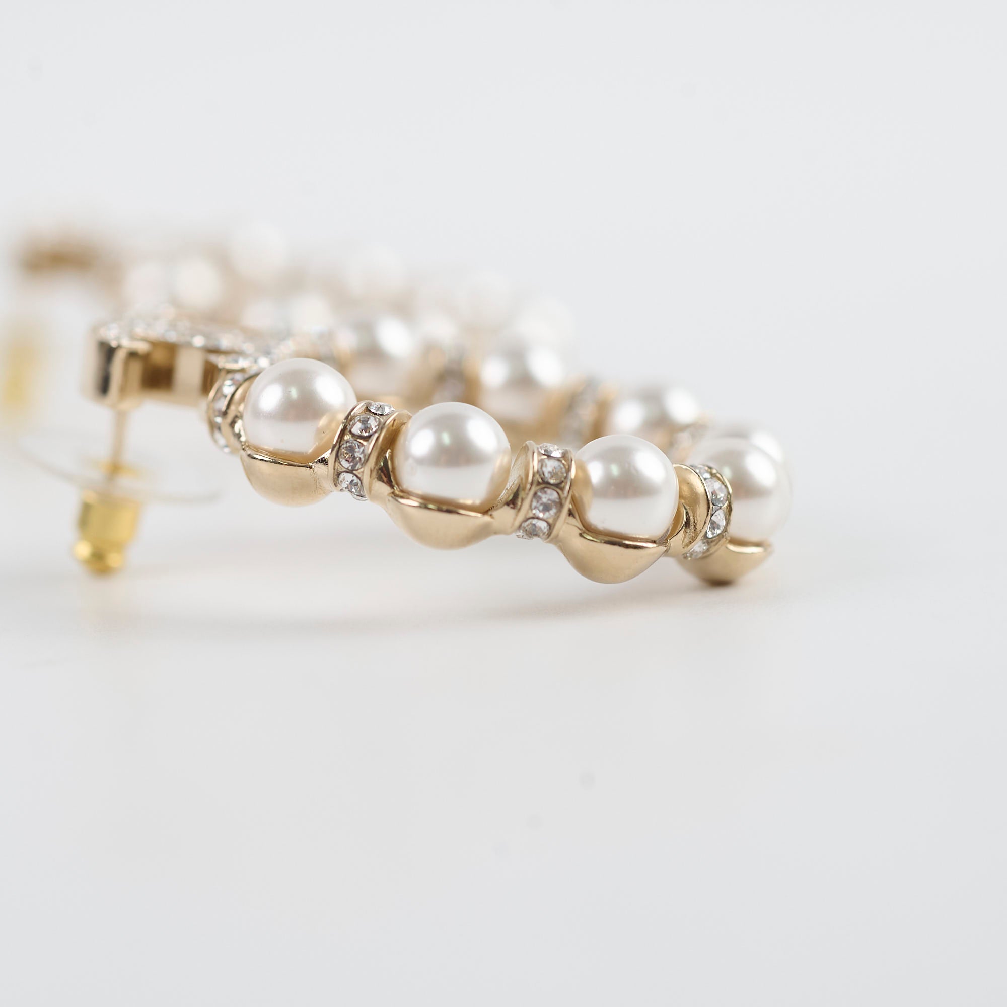 Chanel CC Logo Pearl Wreath Earrings - Luxury Fashion Jewelry for Women | Perfect for Parties, Weddings & Special Occasions