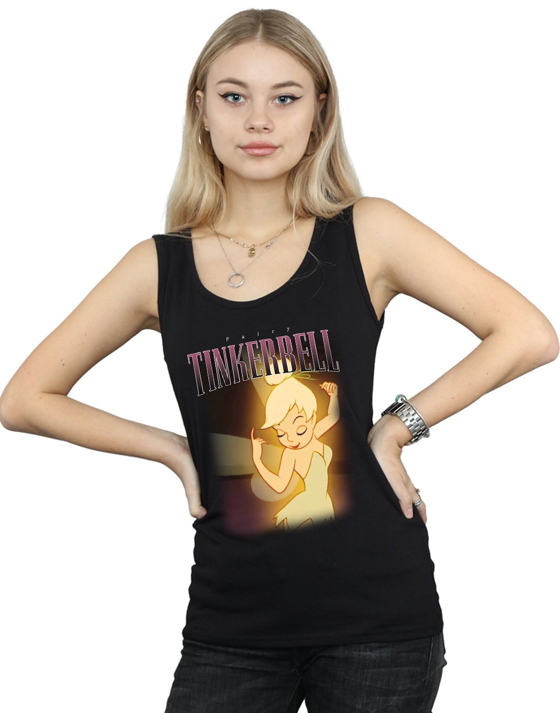 Disney Tinkerbell Graphic Tank Top for Women - Cute Fairy Design, Soft & Comfortable - Perfect for Casual Wear, Summer Outfits, and Disney Theme Parks