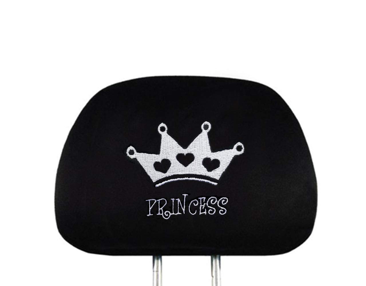 Fun Car Truck SUV Van Seat Headrest Cover with Princess Embroidery - Soft & Durable for Road Trips, Commuting & Family Travel
