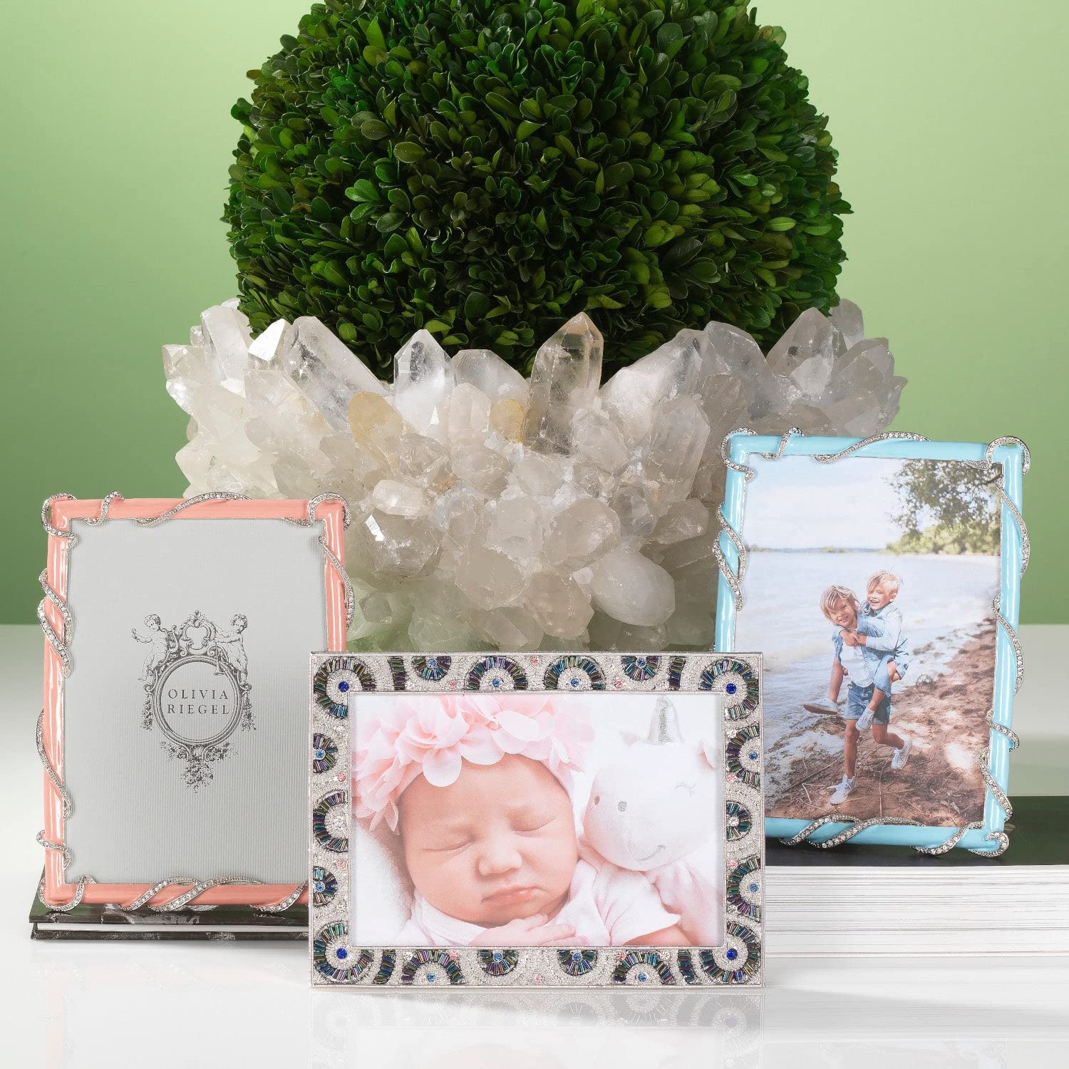 Olivia Riegel Baby-Pink Harlow 5x7 Enamel Picture Frame - Perfect for Nursery, Baby Shower Gifts & Home Decor