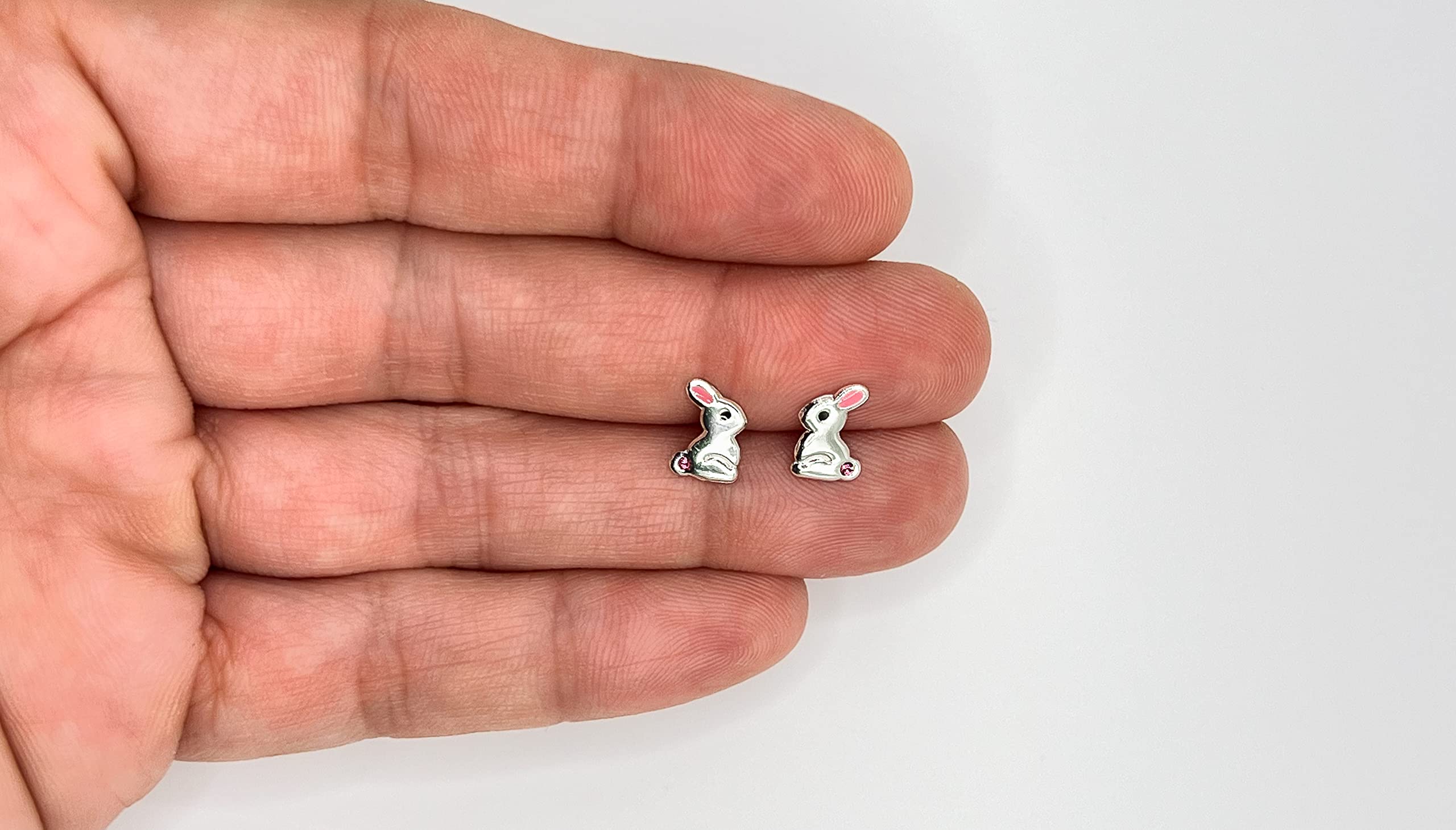 Sparkling Bunny Rabbit Earrings with Genuine Crystal Stones - 925 Sterling Silver Jewelry for Women, Girls | Perfect for Easter Gifts, Spring Fashion & Everyday Wear
