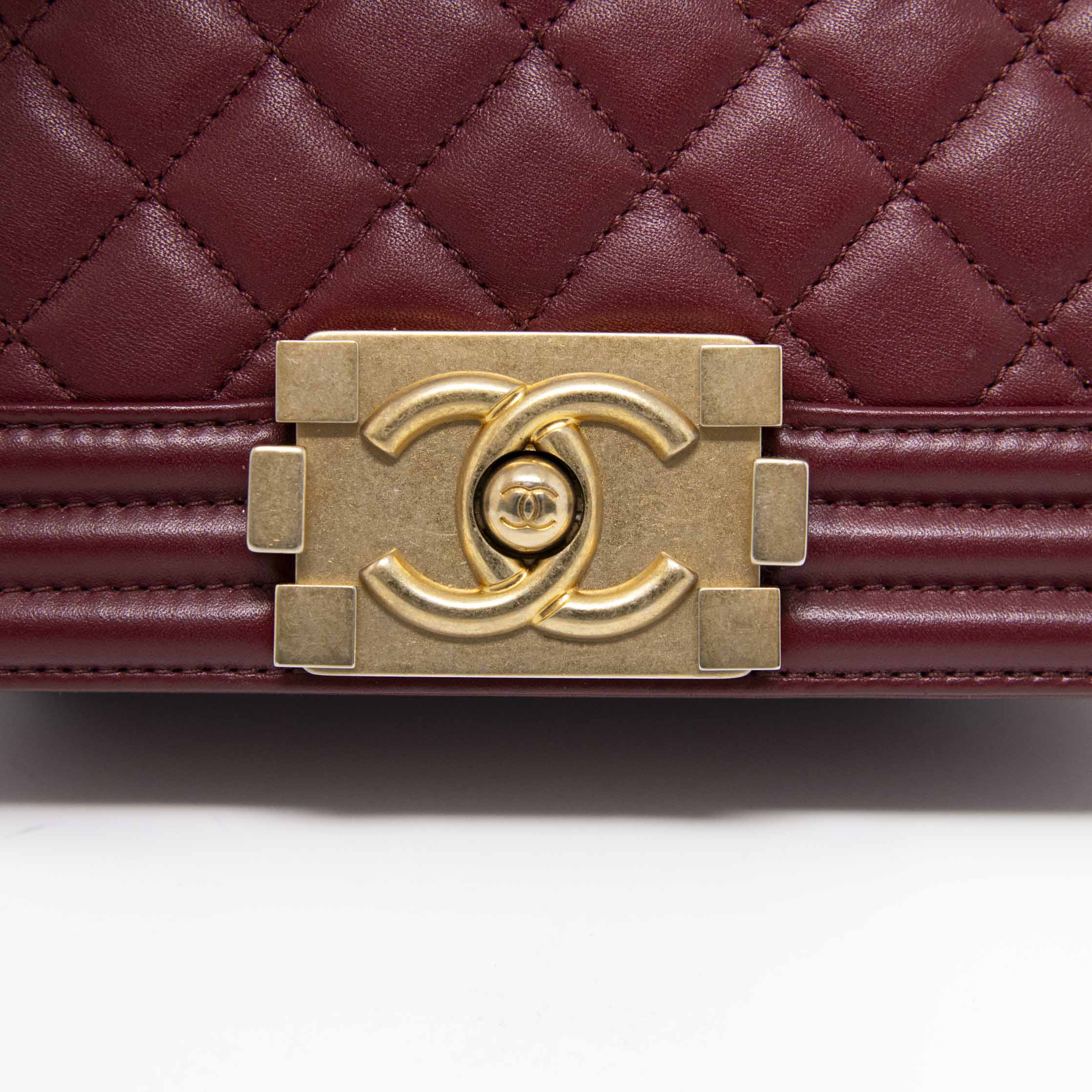 Chanel Burgundy Small Boy Bag - Luxury Leather Crossbody Handbag for Women | Perfect for Parties, Dates & Evening Events