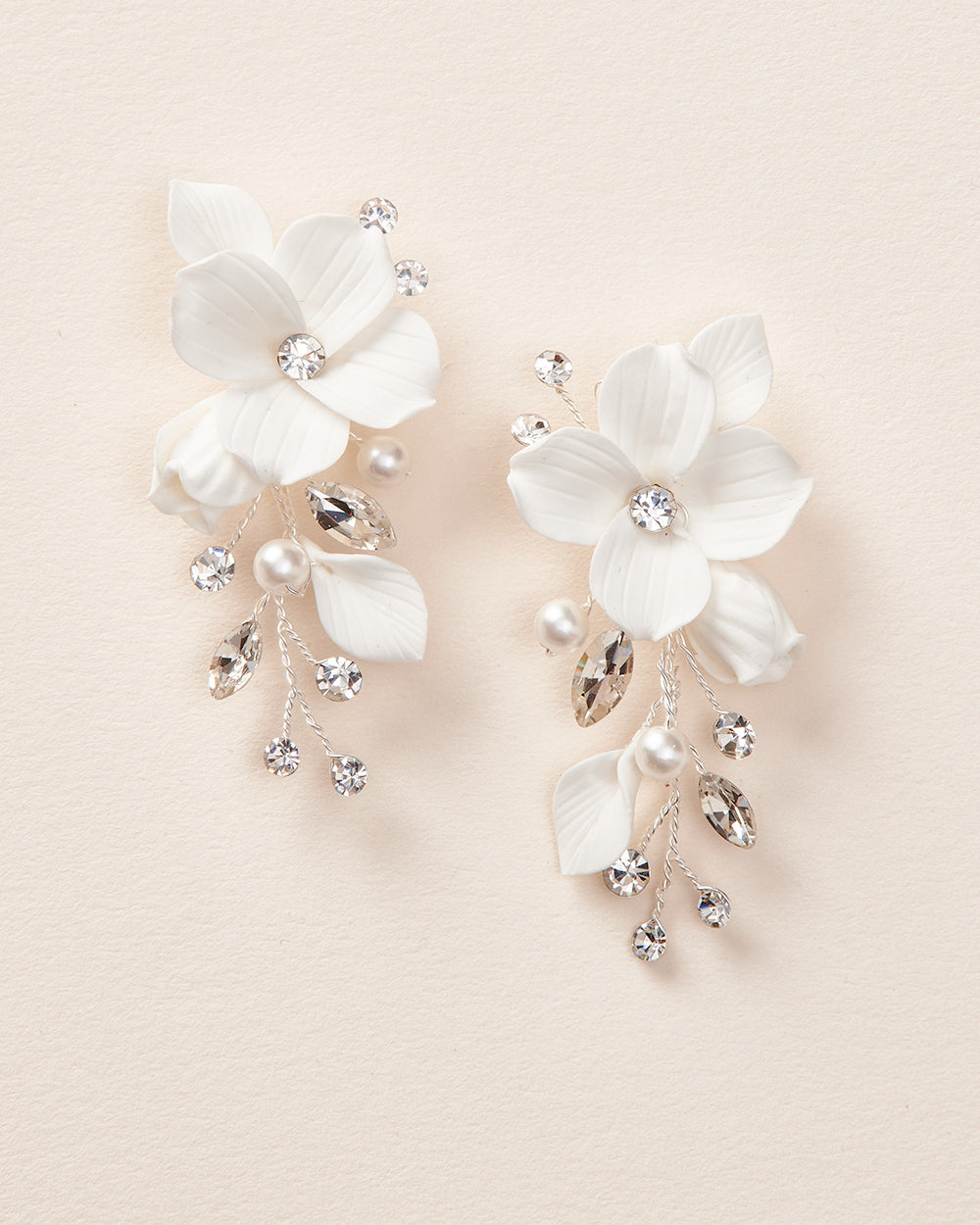 Adeline Floral Earrings for Women - Elegant Handmade Flower Dangle Earrings - Perfect for Weddings, Parties & Everyday Wear