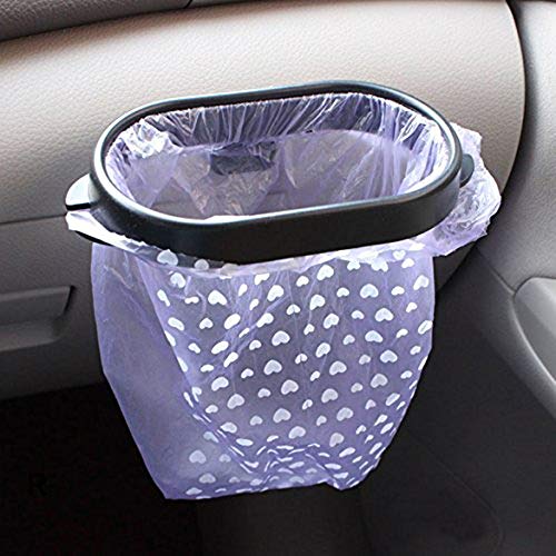 HLWJ Portable Car Trash Bin Organizer - Auto Garbage Bag Holder & Hanger for Vehicle - Black Car Accessories | Perfect for Road Trips & Daily Commute
