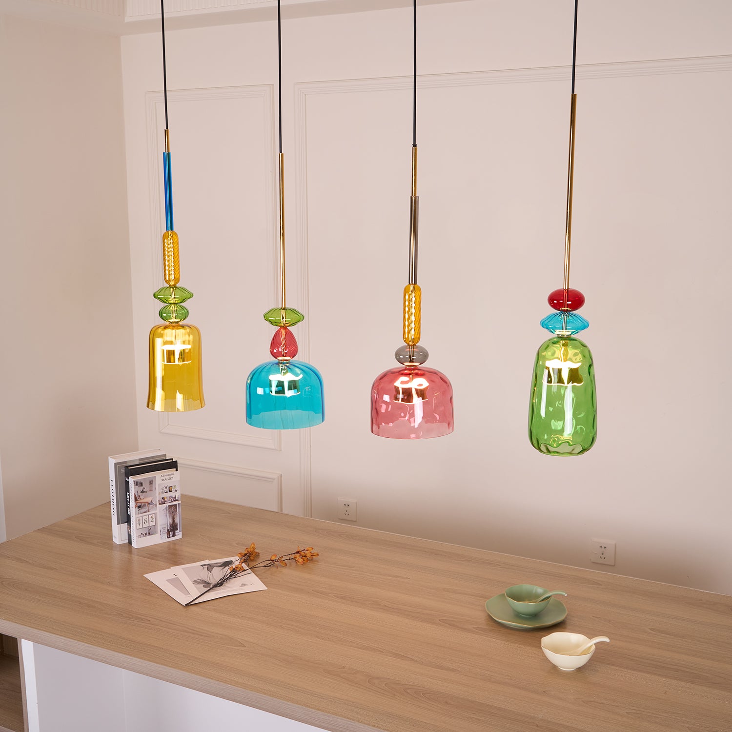 Cambell Pendant Light - Modern Hanging Ceiling Light Fixture for Kitchen Island, Dining Room & Bedroom | Dimmable LED Chandelier with Adjustable Height