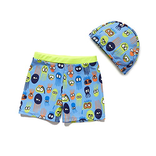 Baby & Toddler UPF 50+ Sun Protection Swim Trunks with Matching Sun Hat - Quick Dry Boys Girls Beachwear for Pool, Ocean & Summer Water Activities