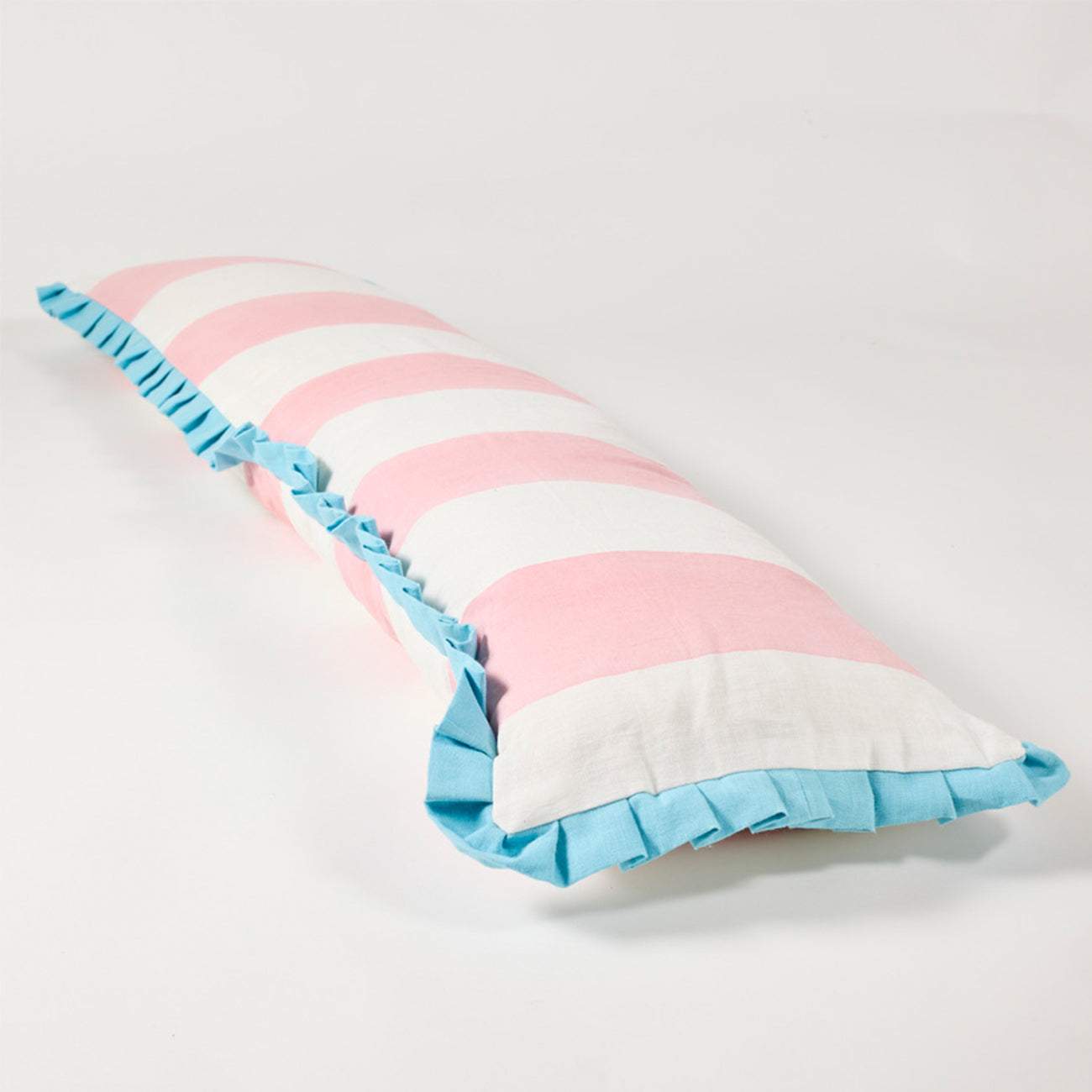 Soft and Comfortable Cushion Noodle Frill Wide Stripe Pink Pillow Cover - Perfect for Living Room Sofa, Bedroom Decor, and Cozy Home Styling