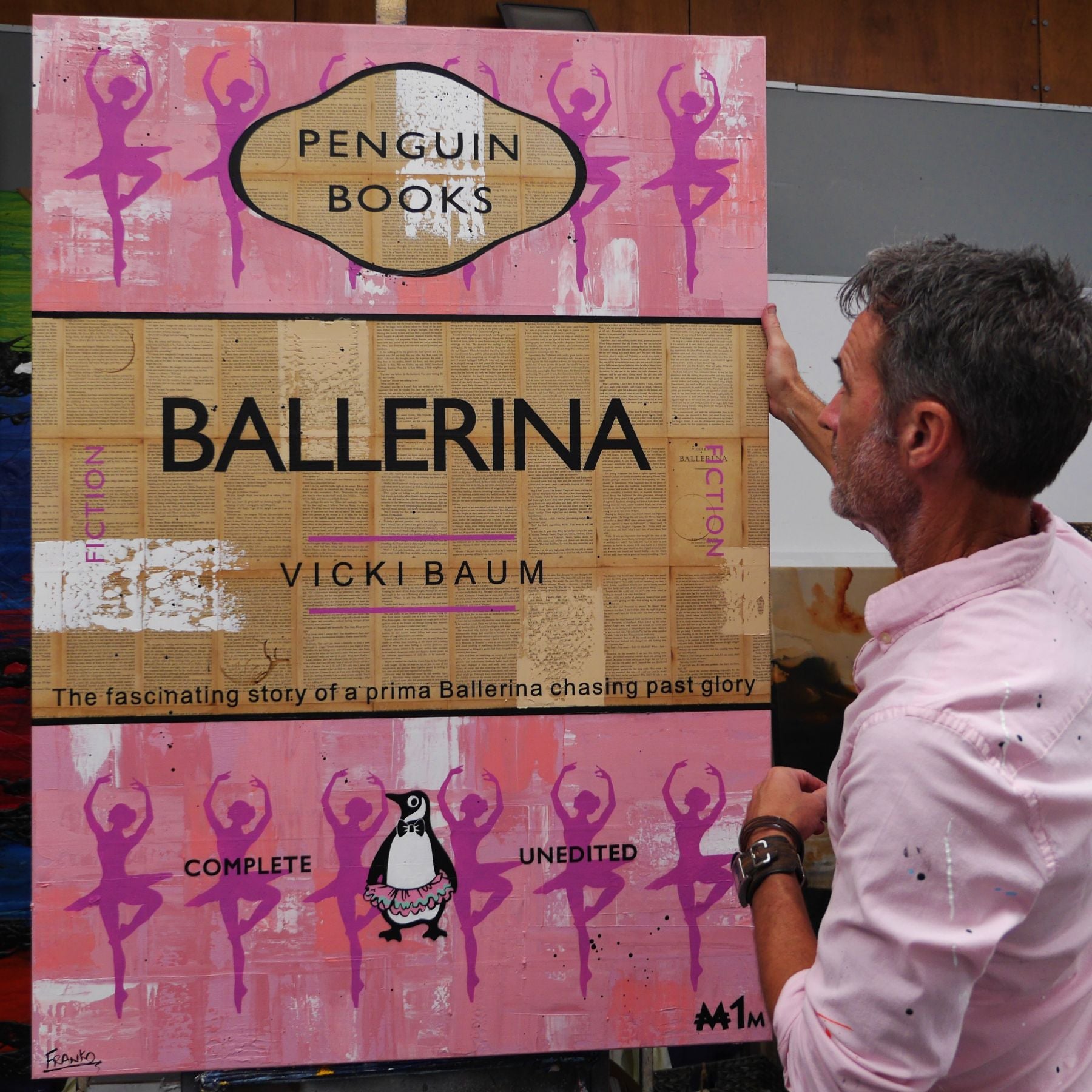 Prima 140cm x 100cm Ballerina Urban Pop Art Canvas Painting - Perfect for Book Club Decor, Living Room Wall Art & Modern Home Aesthetics
