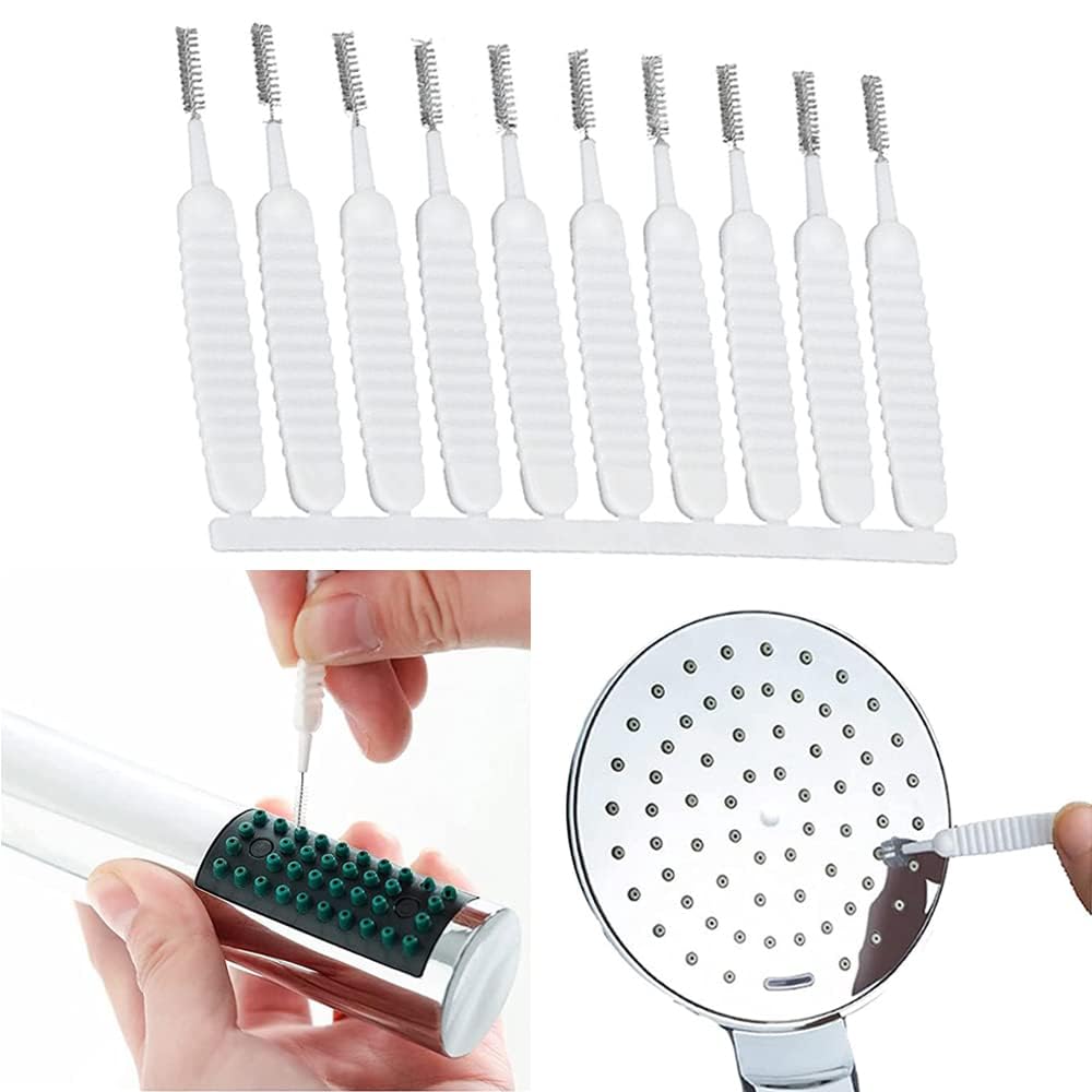 Hoppokart 20Pcs Reusable Shower Head Cleaning Brush Kit - Multi-Functional Nozzle Cleaner for Shower Holes & Small Gaps - Perfect for Bathroom, Kitchen & Hard-to-Reach Areas Cleaning