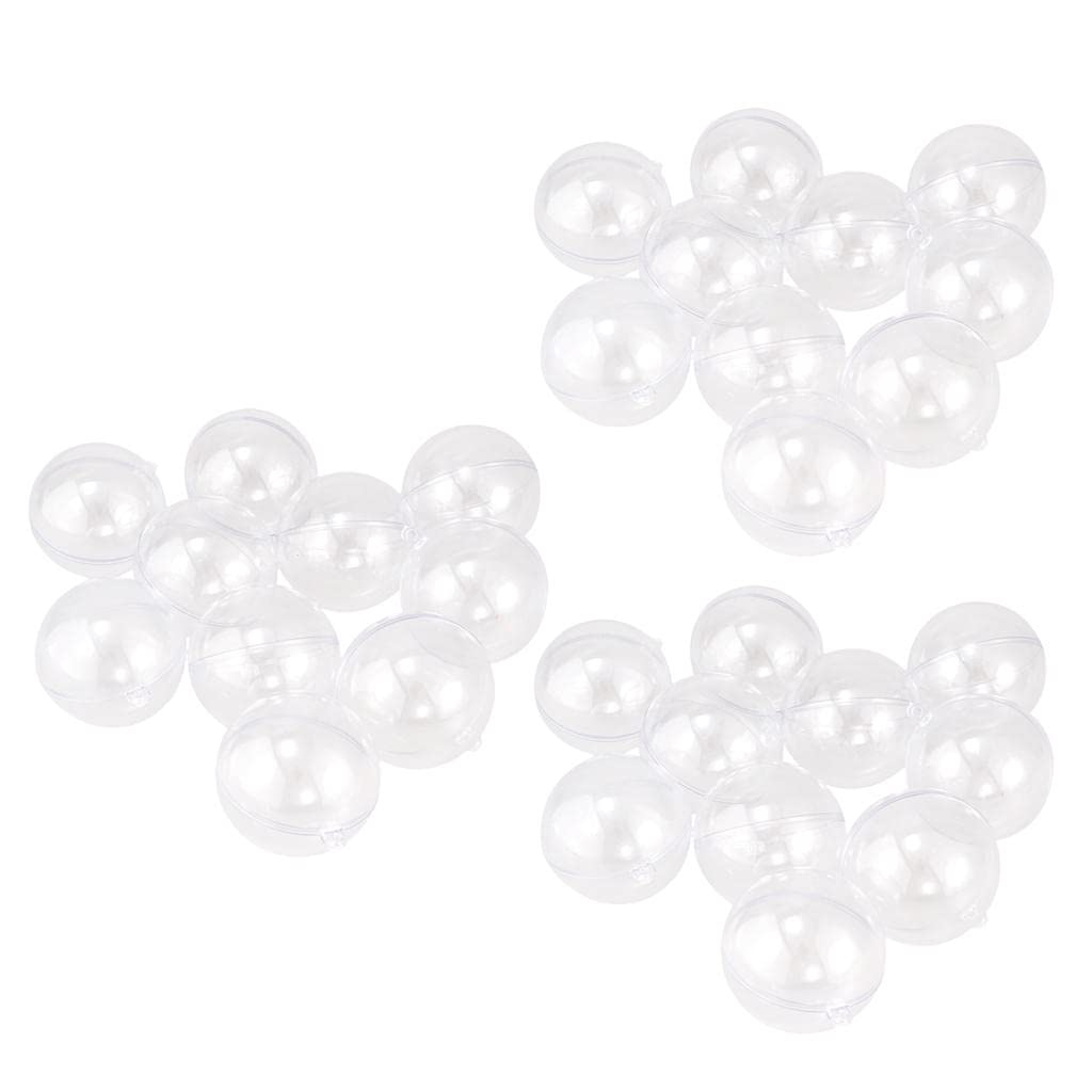 B Baosity 30-Pack 6cm Plastic Decorative Balls for Christmas Crafts, Party Decorations & Home Ornaments - Perfect for DIY Projects, Holiday Tree Decor, and Festive Centerpieces