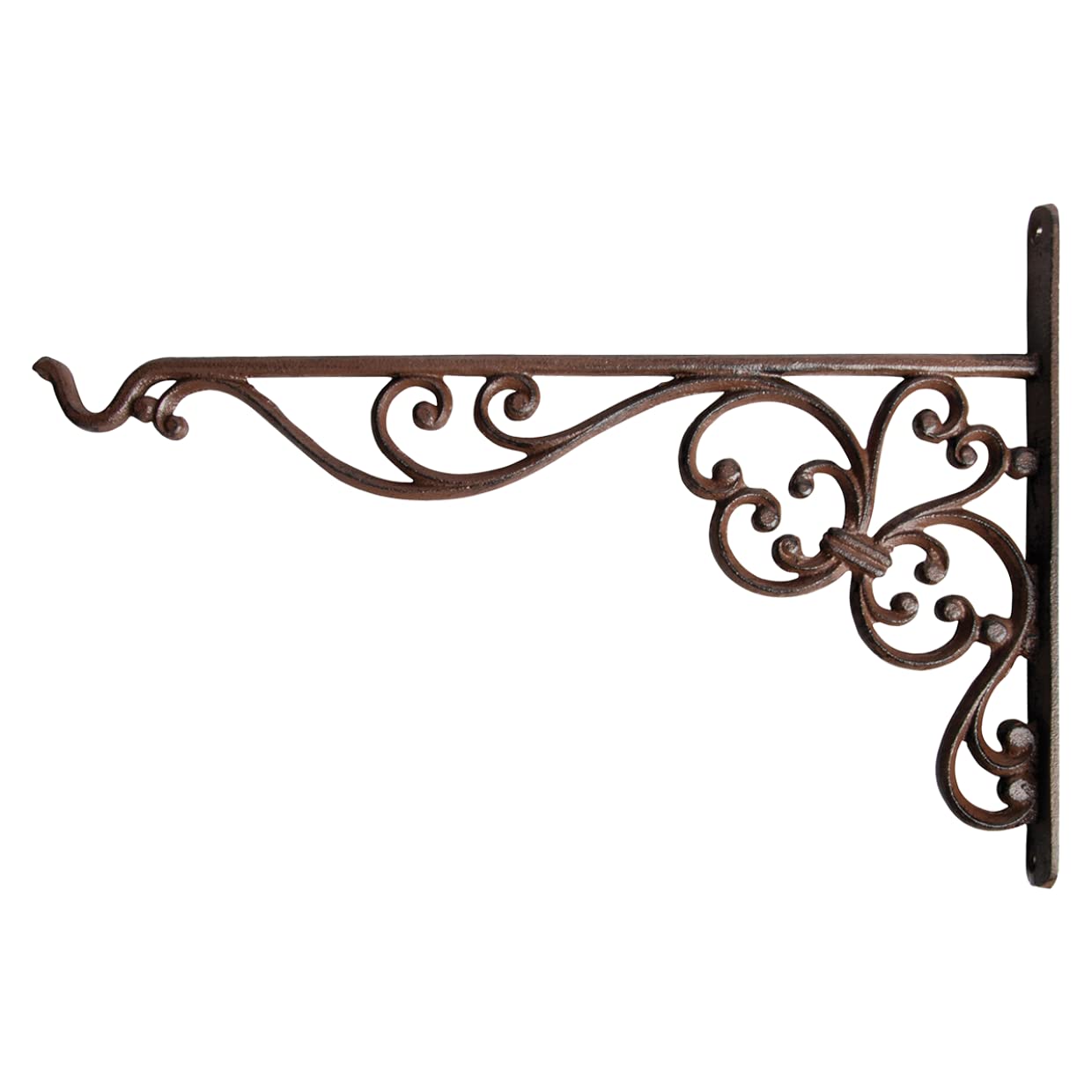 Set of 2 Esschert Design Large Cast Iron Hanging Basket Hooks - Heavy Duty Garden Plant Hangers for Outdoor Porch, Patio, and Balcony Decor