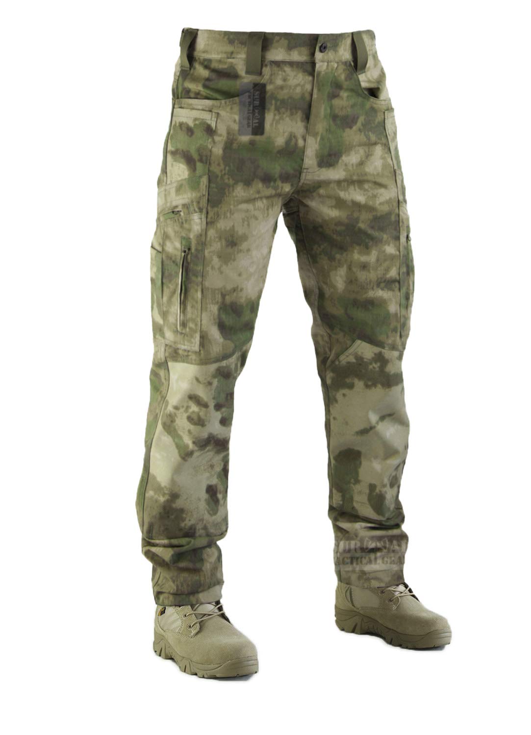Tactical Combat Pants - Military Ripstop Camo Trousers for Survival, Motorcycle Riding, Camping & Hiking | Durable Outdoor Adventure Pants for Men