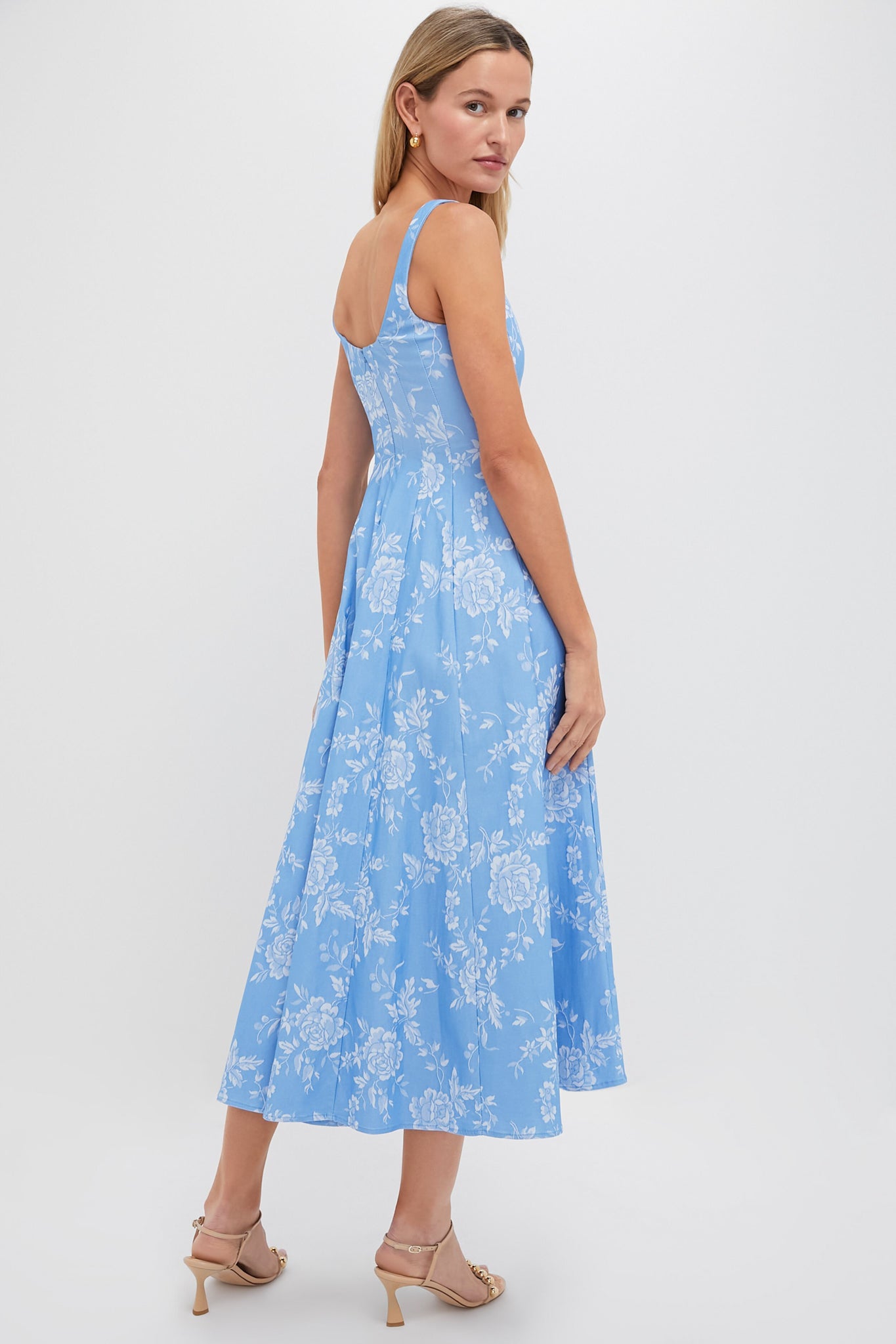 Blue Rose Wells Dress - Elegant Floral Summer Dress for Women | Perfect for Weddings, Parties & Casual Outings