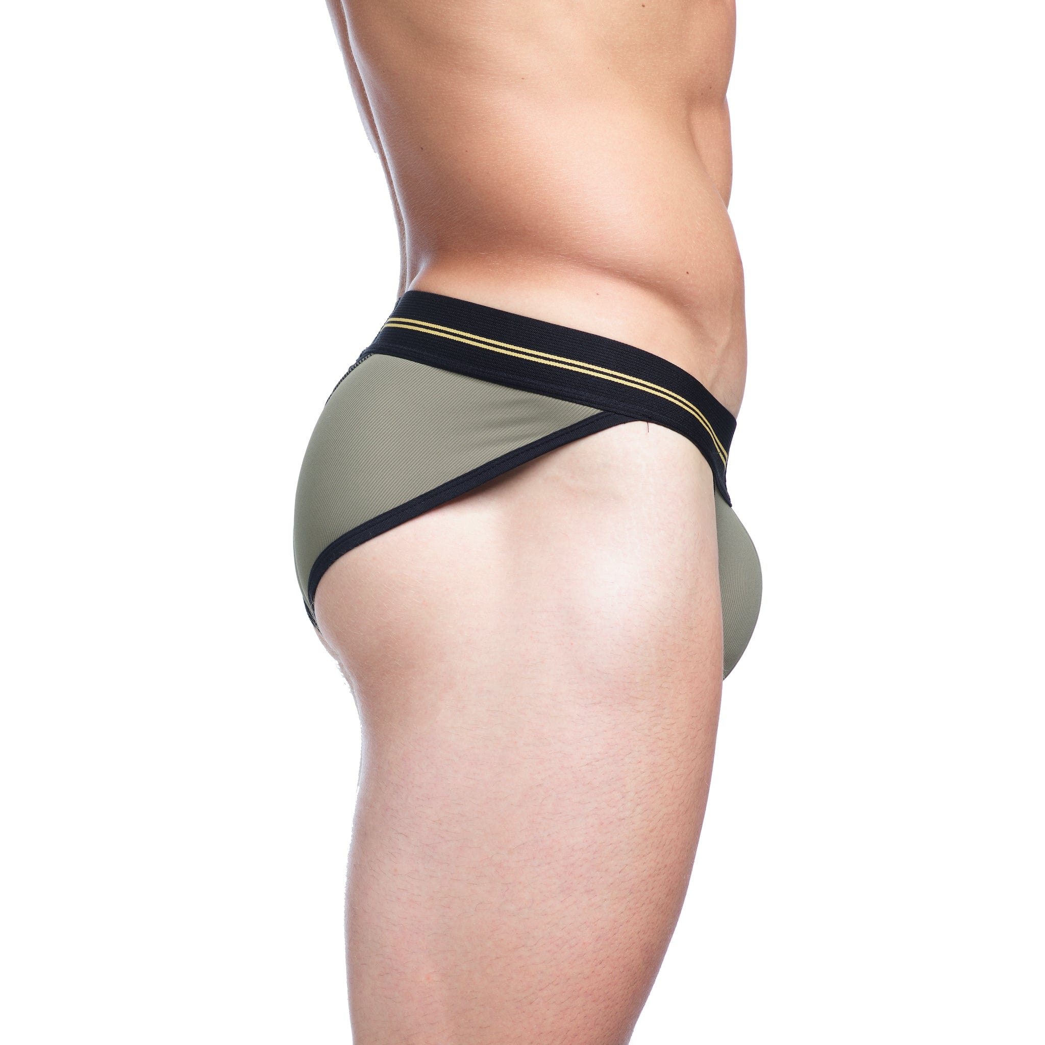 High-Performance Rib Sport Briefs for Men - Comfortable & Breathable Green Underwear for Running, Gym & Active Lifestyle