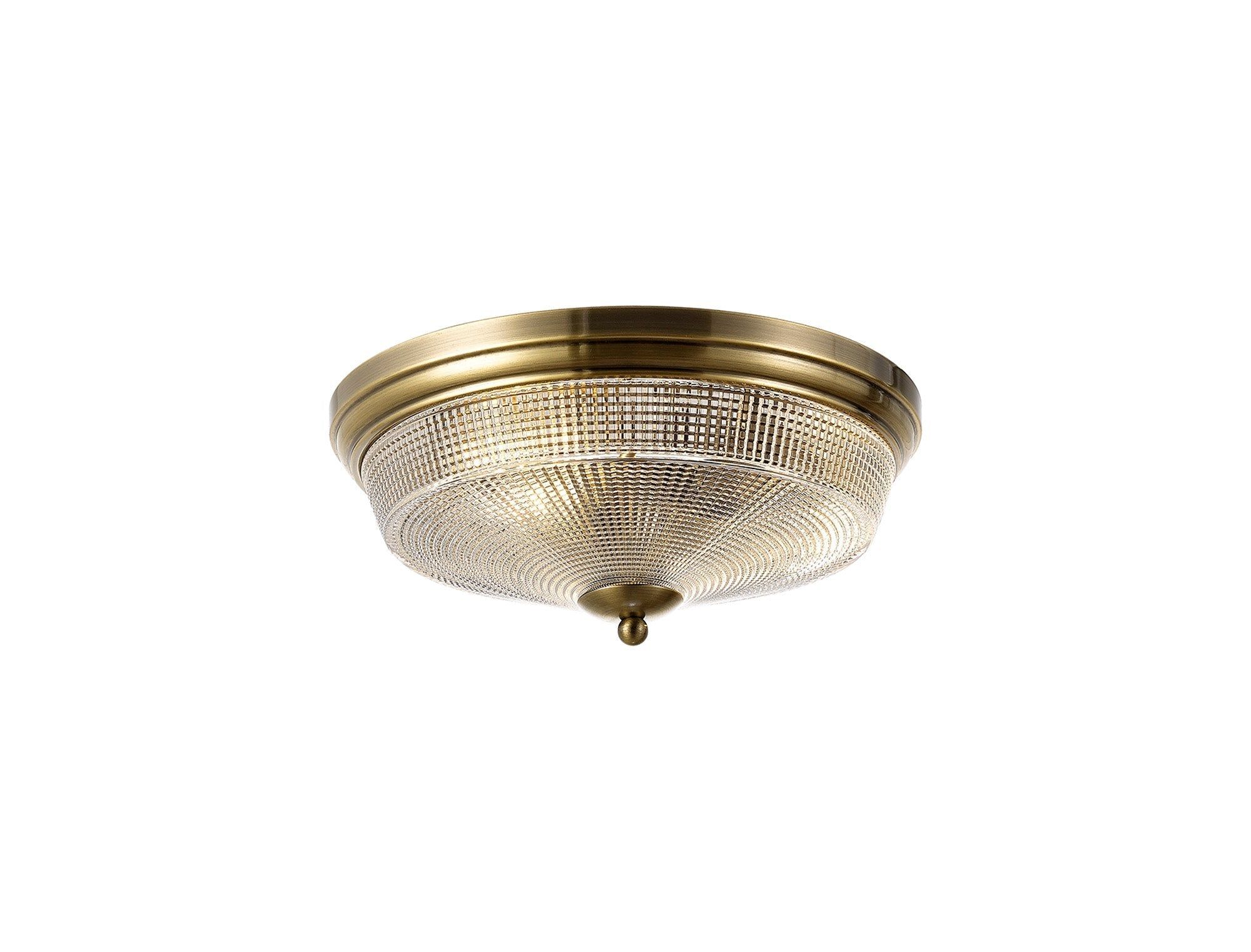 Antique Brass/Prismatic Glass