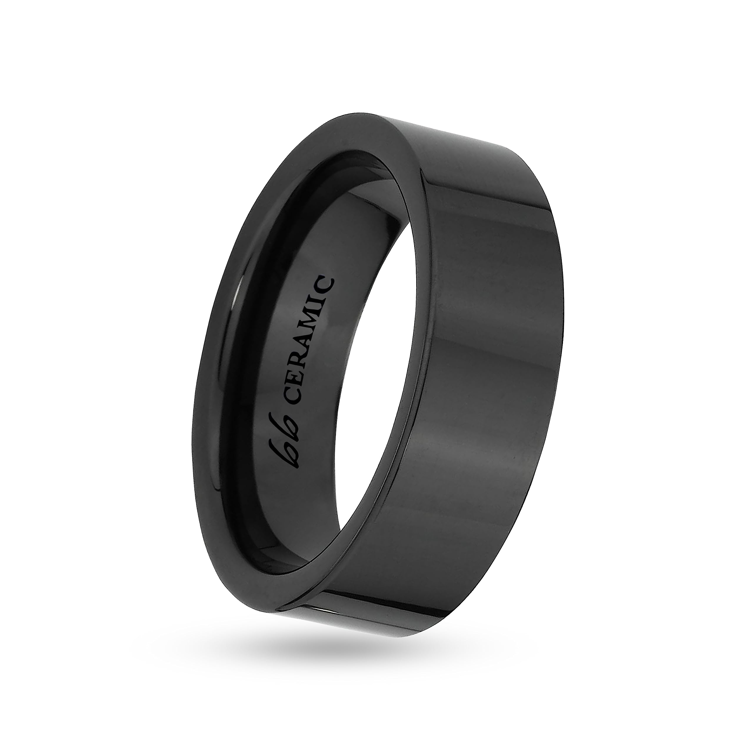 Boston Bay Diamonds Black Ceramic Unisex Comfort Fit Wedding Band & Fashion Ring for Men & Women - 6mm, 7mm, 8mm Width Options - Perfect for Everyday Wear, Anniversary Gifts & Couple Rings