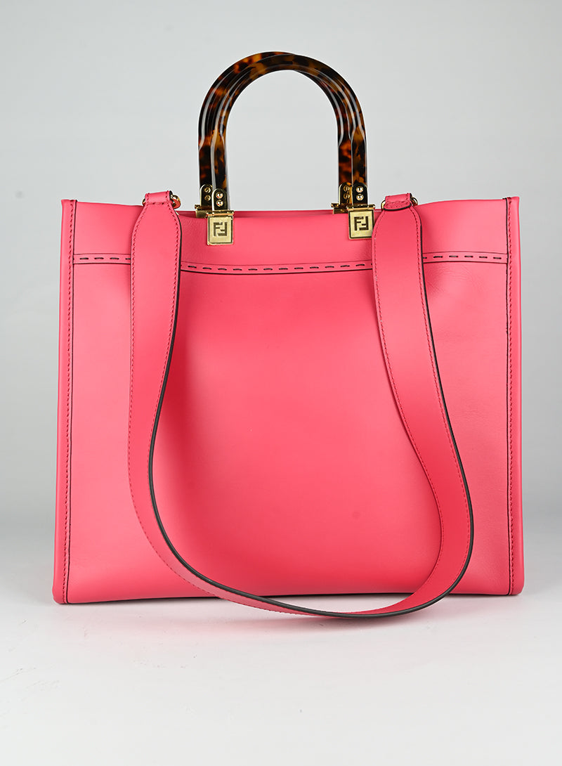 Fendi Red Leather Shopper Tote Bag - Stylish & Spacious Handbag for Women, Perfect for Work, Travel & Everyday Use