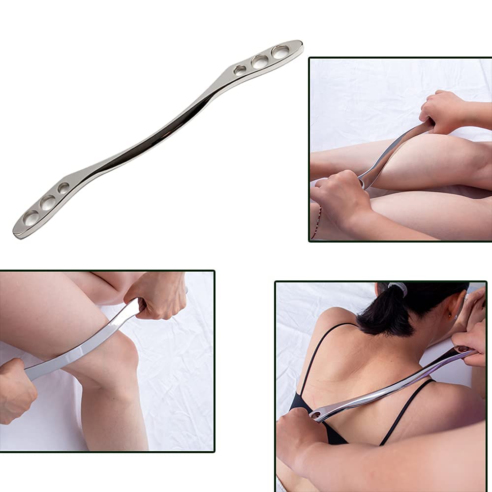 FeelFree Sport 6-Piece Stainless Steel Gua Sha Tool Set - Facial & Muscle Scraper, Acupressure Massage Pen for Pain Relief & Soft Tissue Mobilization - Perfect for Home Spa, Physical Therapy & Self-Care Routine