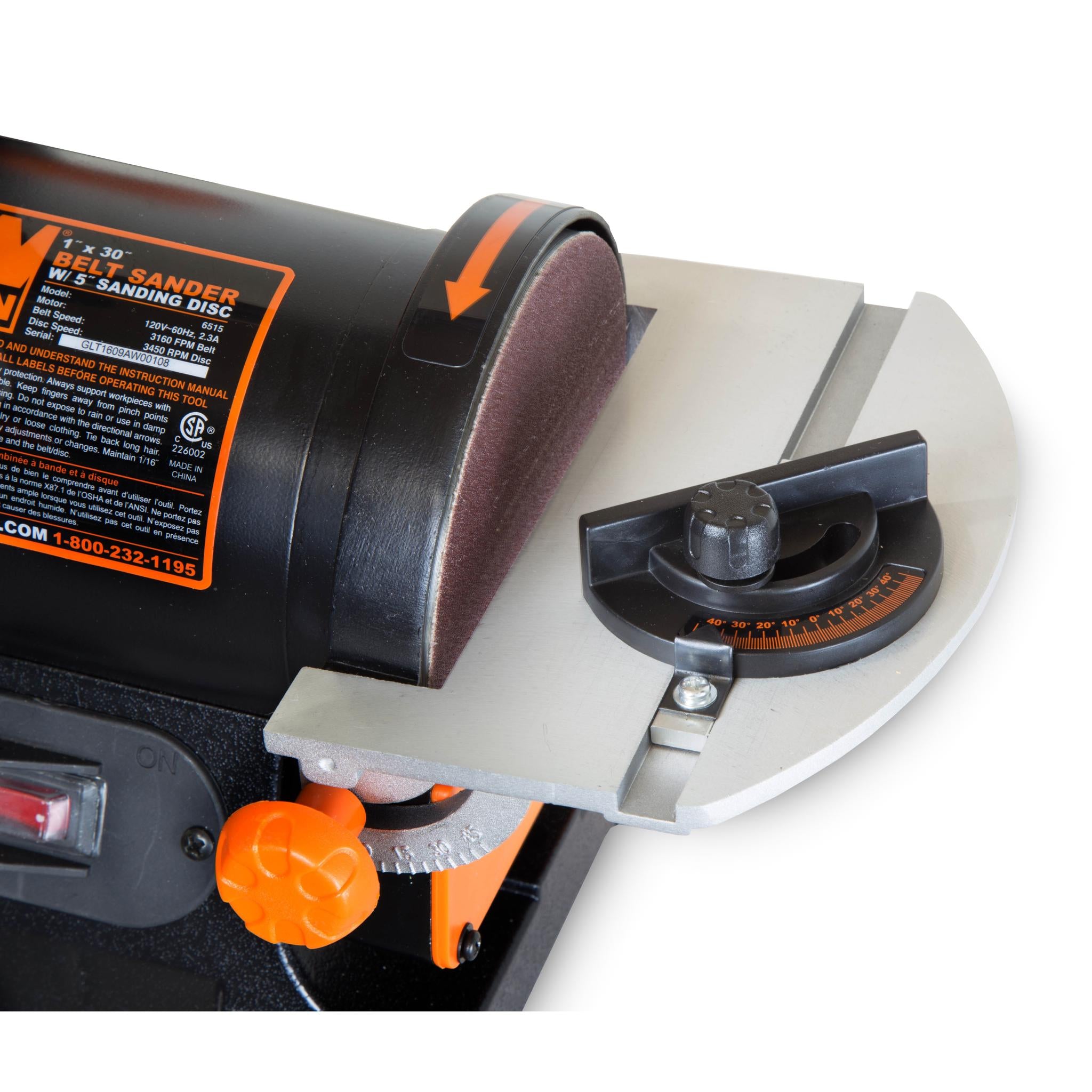 WEN AT1305 1 x 30 Inch Belt Sander with 5 Inch Sanding Disc - Professional Woodworking & Metal Sanding Tool for DIY Projects & Home Workshops
