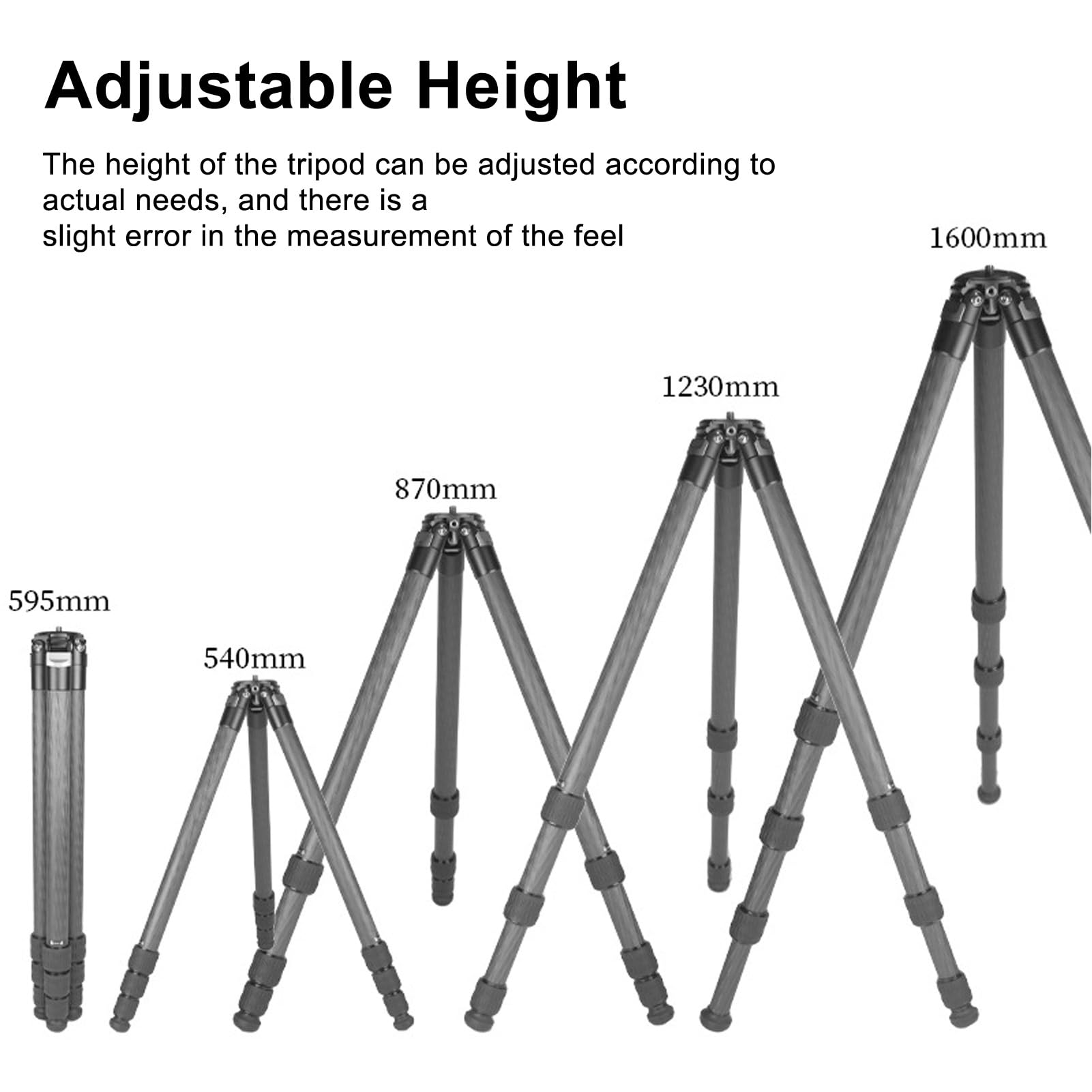 Professional Carbon Fiber Camera Tripod - Lightweight Extendable Stand for DSLR Photography, Video Recording, Vlogging & Travel - Perfect for Outdoor Shoots, YouTube Videos & Travel Adventures