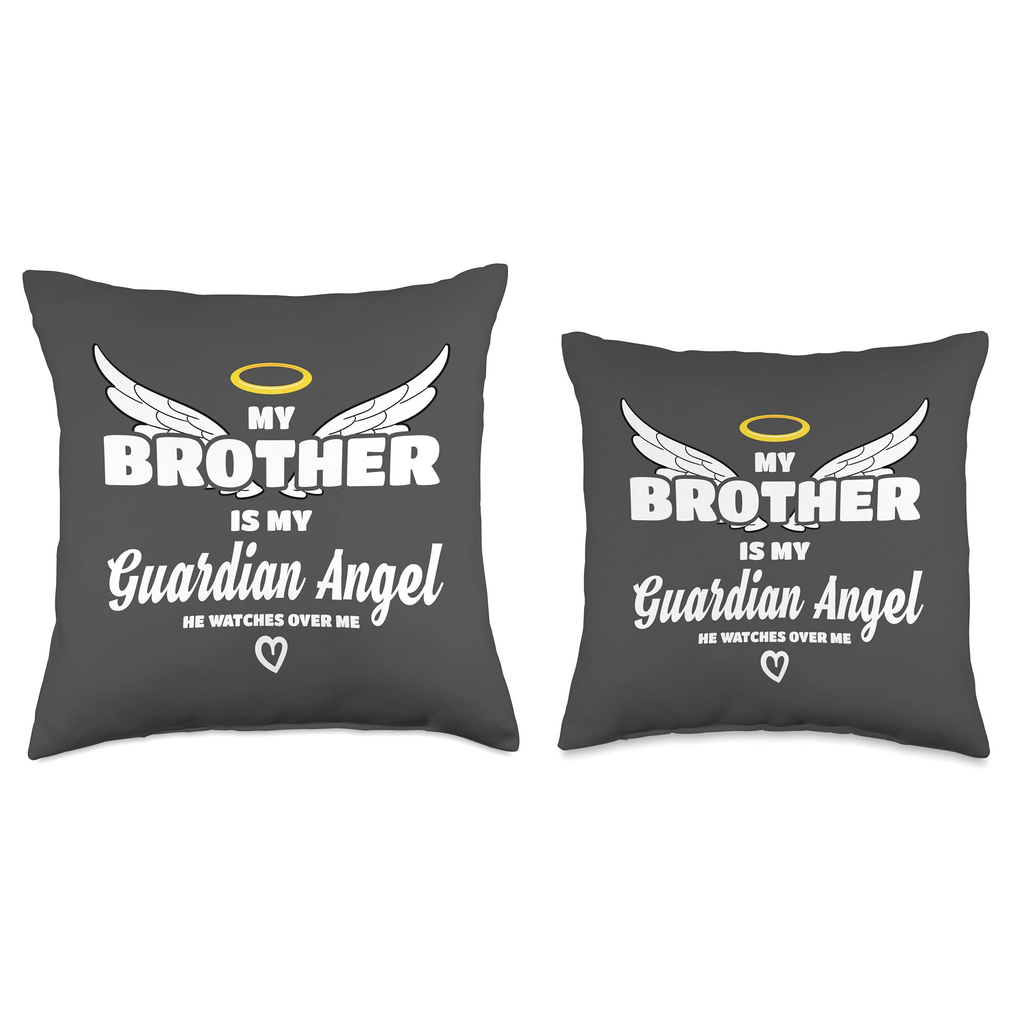 My Brother Is My Guardian Angel Memorial Throw Pillow - Comforting Keepsake for Home Decor, Grieving & Remembrance Gifts