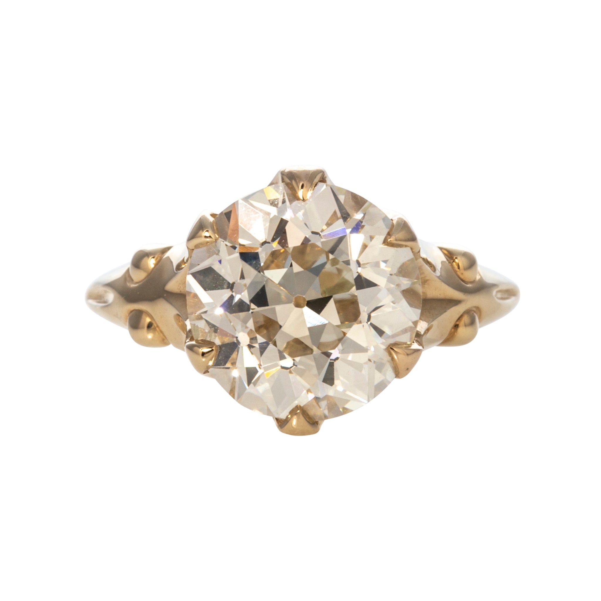 Victorian Style 5.14ct Old European Cut Diamond Solitaire Ring in 18K Gold - Elegant Engagement, Wedding & Anniversary Jewelry Gift