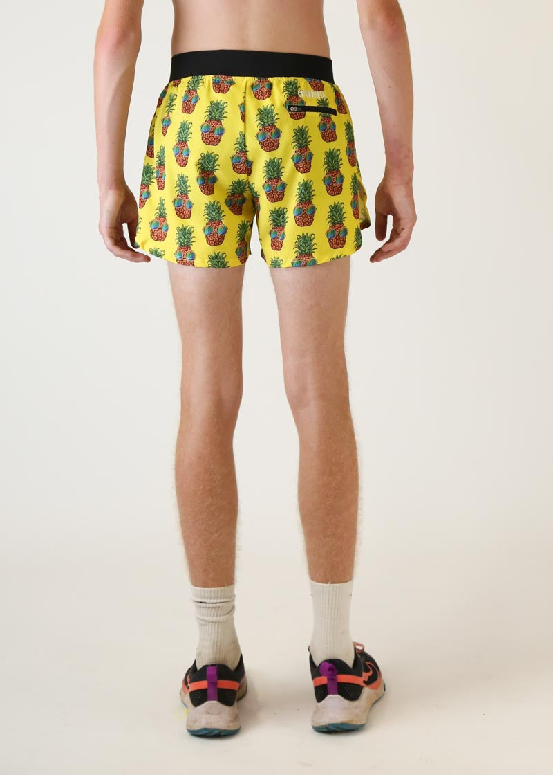 Men's Pineapple Express 4 Half Split Running Shorts - Lightweight & Breathable for Gym, Jogging & Outdoor Sports