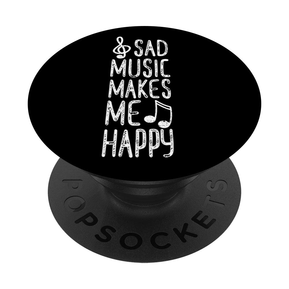 Sad Music Quotes PopSockets PopGrip - Swappable Phone Grip for iPhone & Android | Motivational Music Lover Accessory for Daily Commute & Work