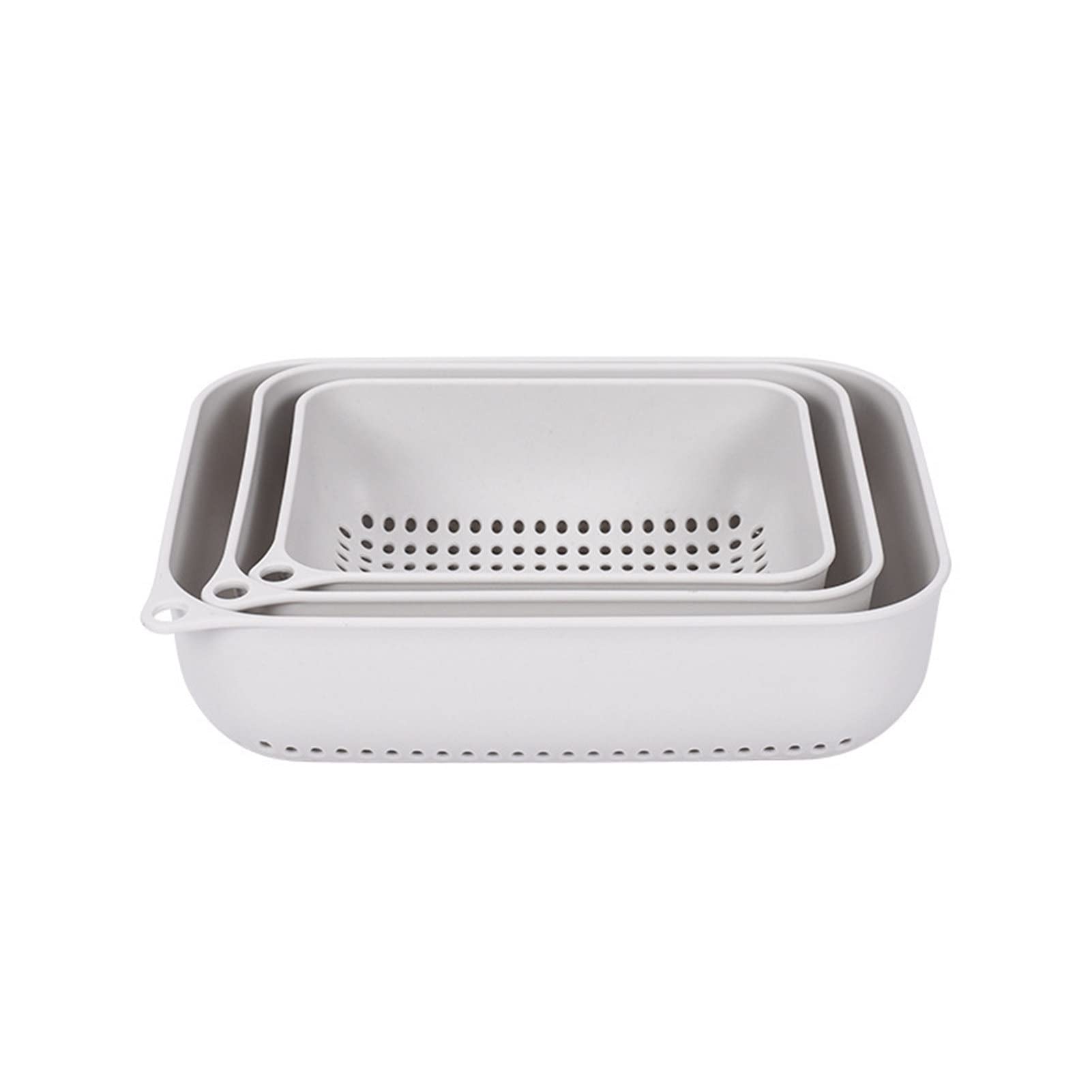 IKAXIYO 1 Set Quick Drain Vegetable Colander - Space Saving PP Plastic Strainer Bowl with Separation Design - Perfect for Washing Fruits, Vegetables, and Pasta in Small Kitchens