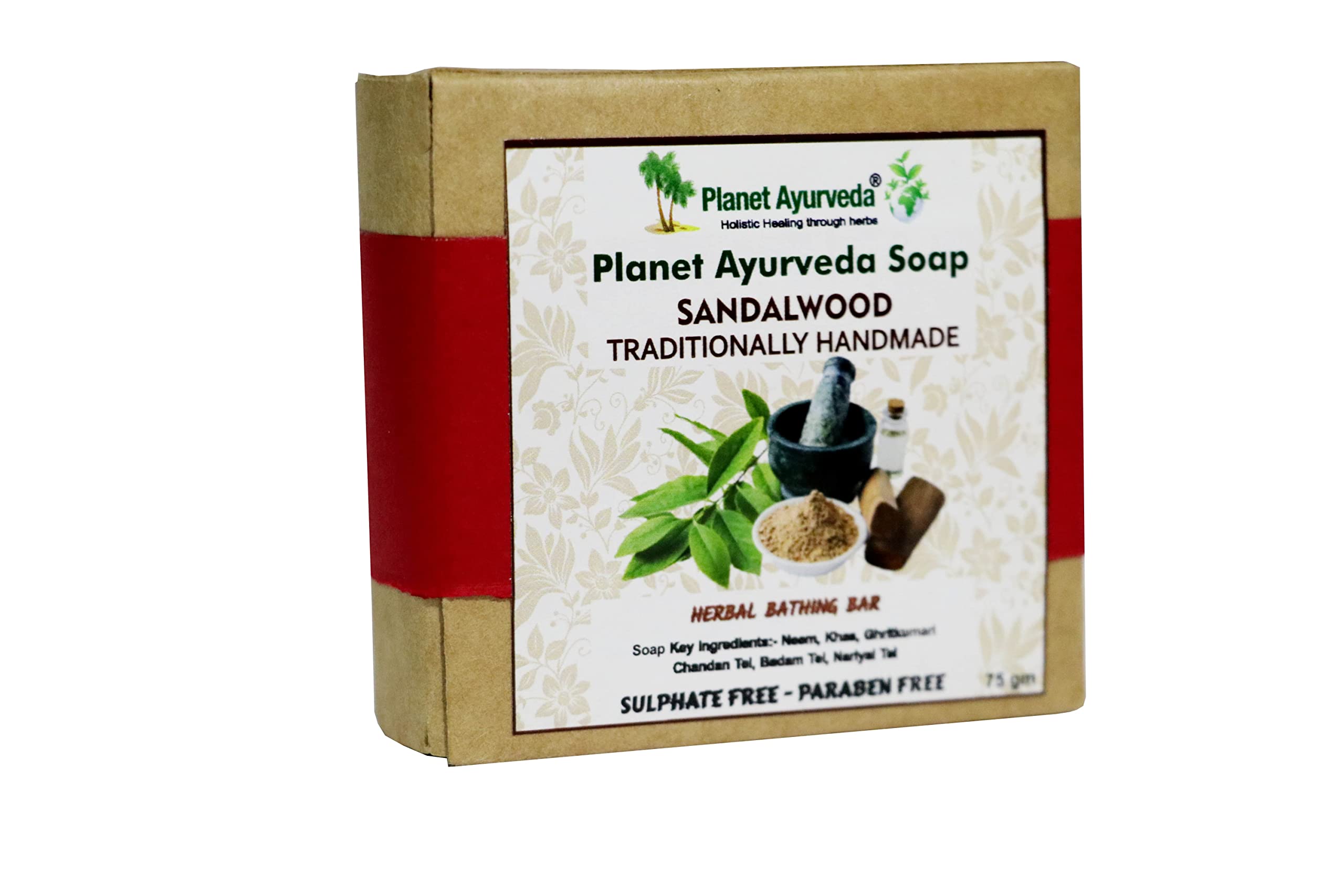 Planet Ayurveda Sandalwood Soap - 100% Natural & Organic for Glowing Skin (Pack of 4) | Gentle Cleansing, Moisturizing & Aromatherapy for Daily Skincare Routine